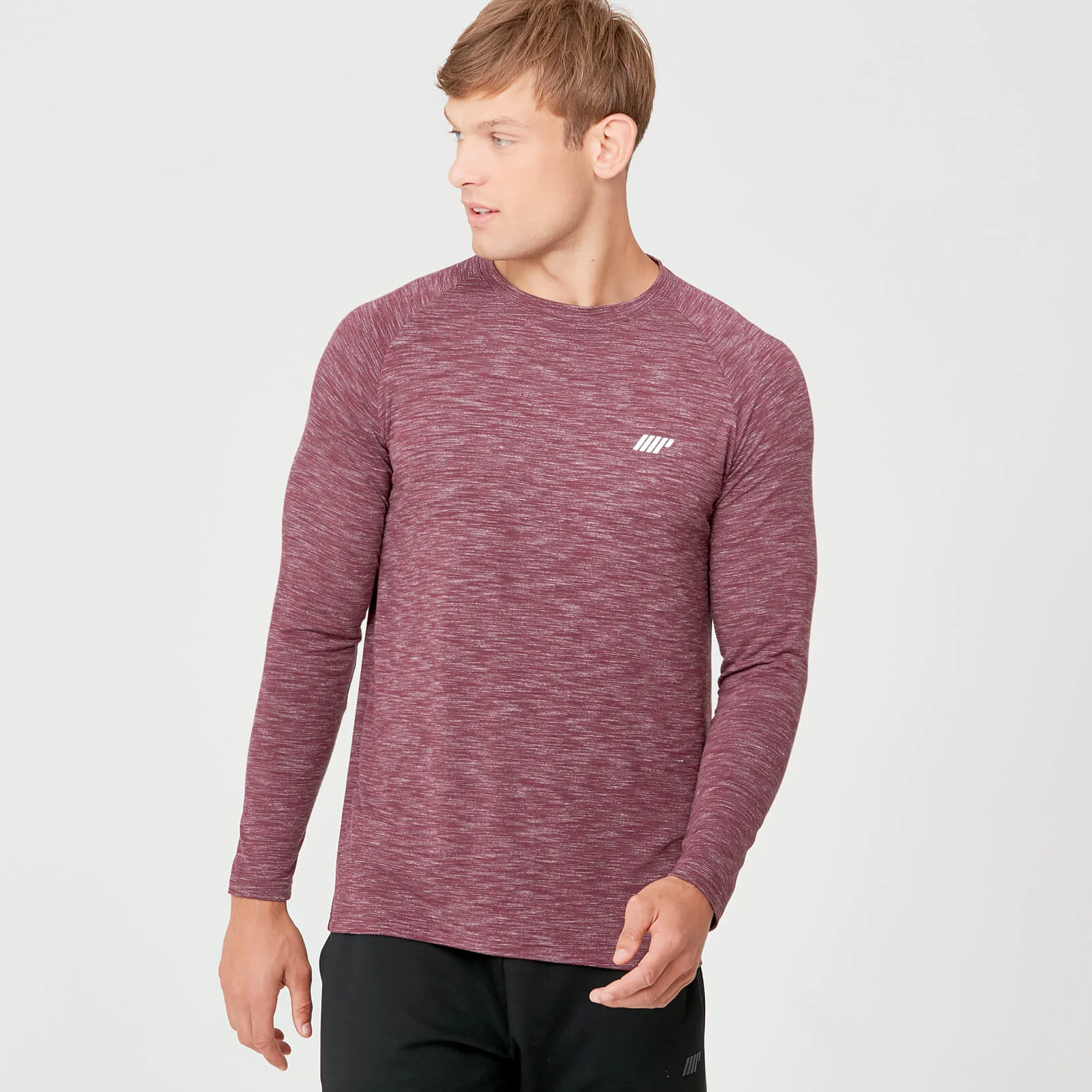 MP Performance Long Sleeve T-Shirt - Burgundy Marl - XS Bilde 1