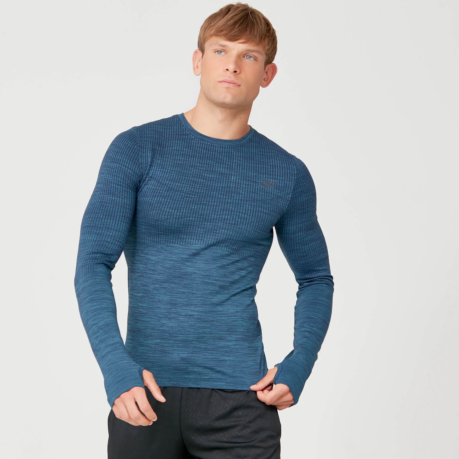 MP Sculpt Seamless Long Sleeve T-Shirt - Petrol Blue - XS Bilde 1