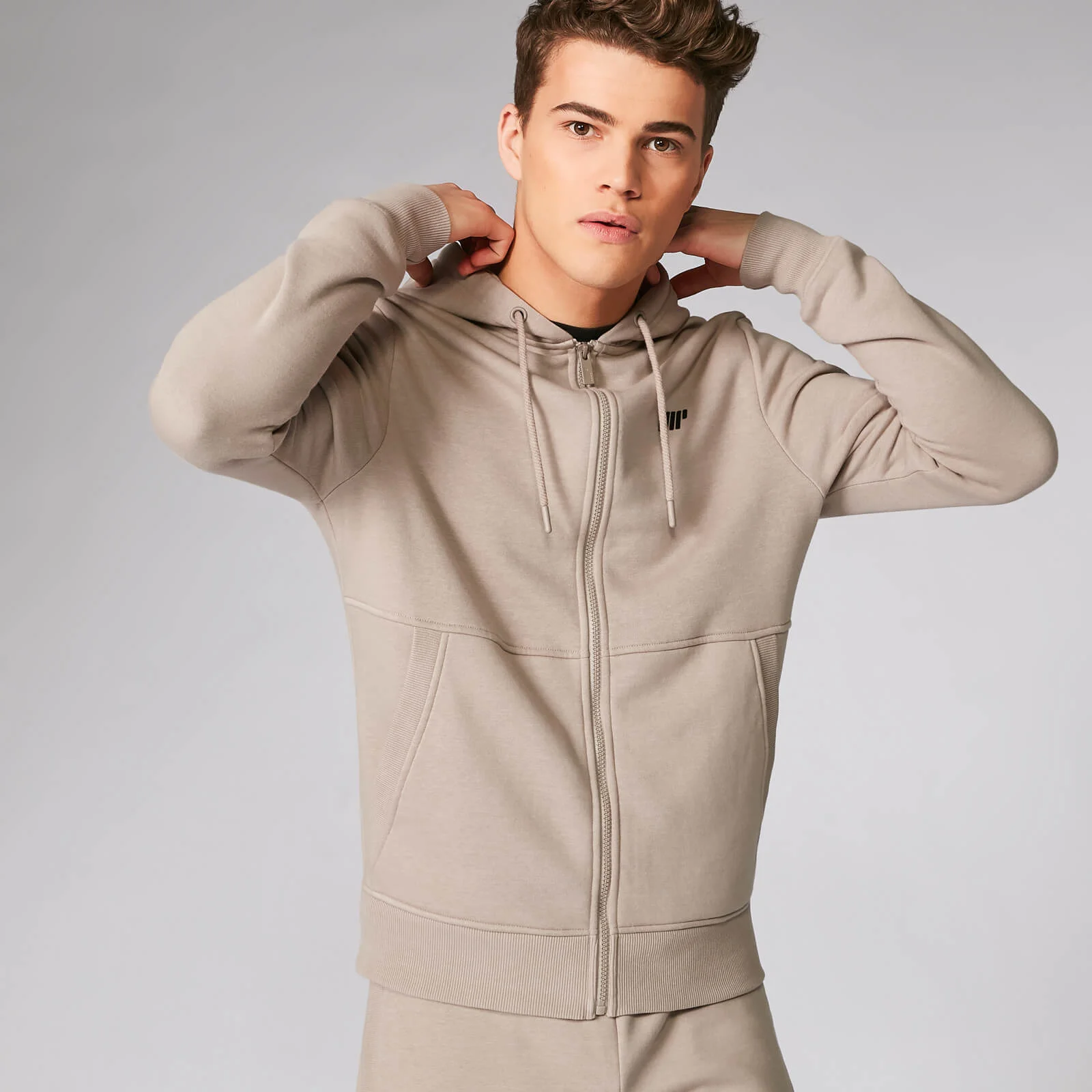 Myprotein Tru-Fit Zip Up Hoodie 2.0 - Taupe - XS Bilde 1