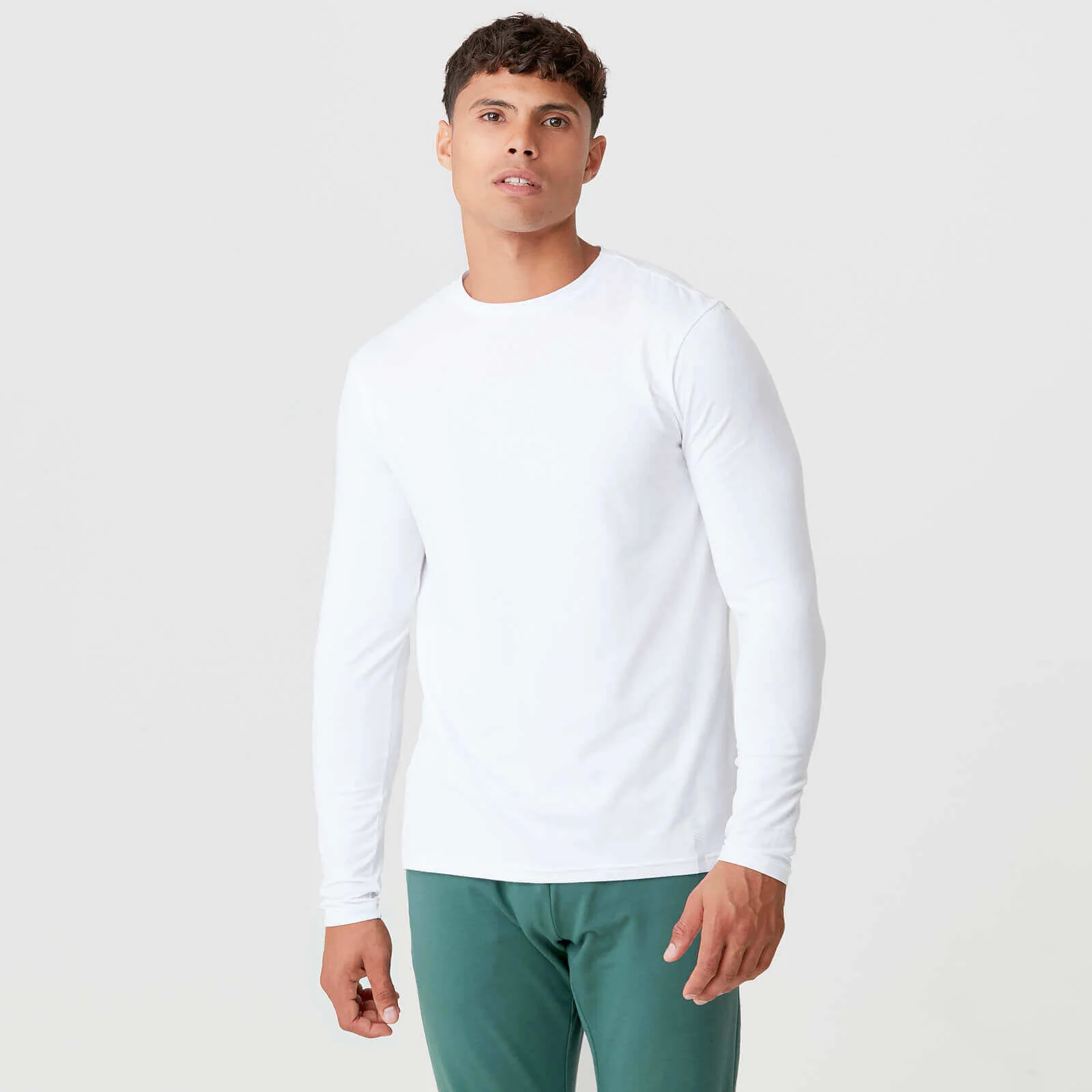 MP Men's Luxe Classic Long Sleeve Crew - White - XS Bilde 1