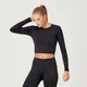 MP Women's Shape Seamless Ultra Langermet kort topp – Svart