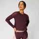 Metallic Langermet Topp — Mørk Rød