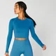 Shape Seamless Crop Topp — Blå