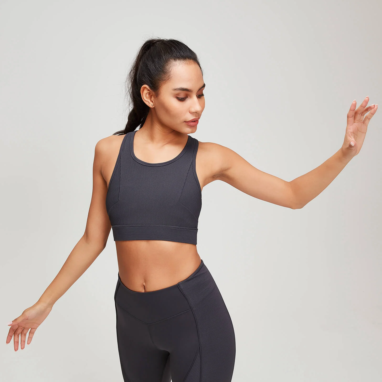 MP Women's Textured Training Sports Bra - Slate - XS Bilde 1