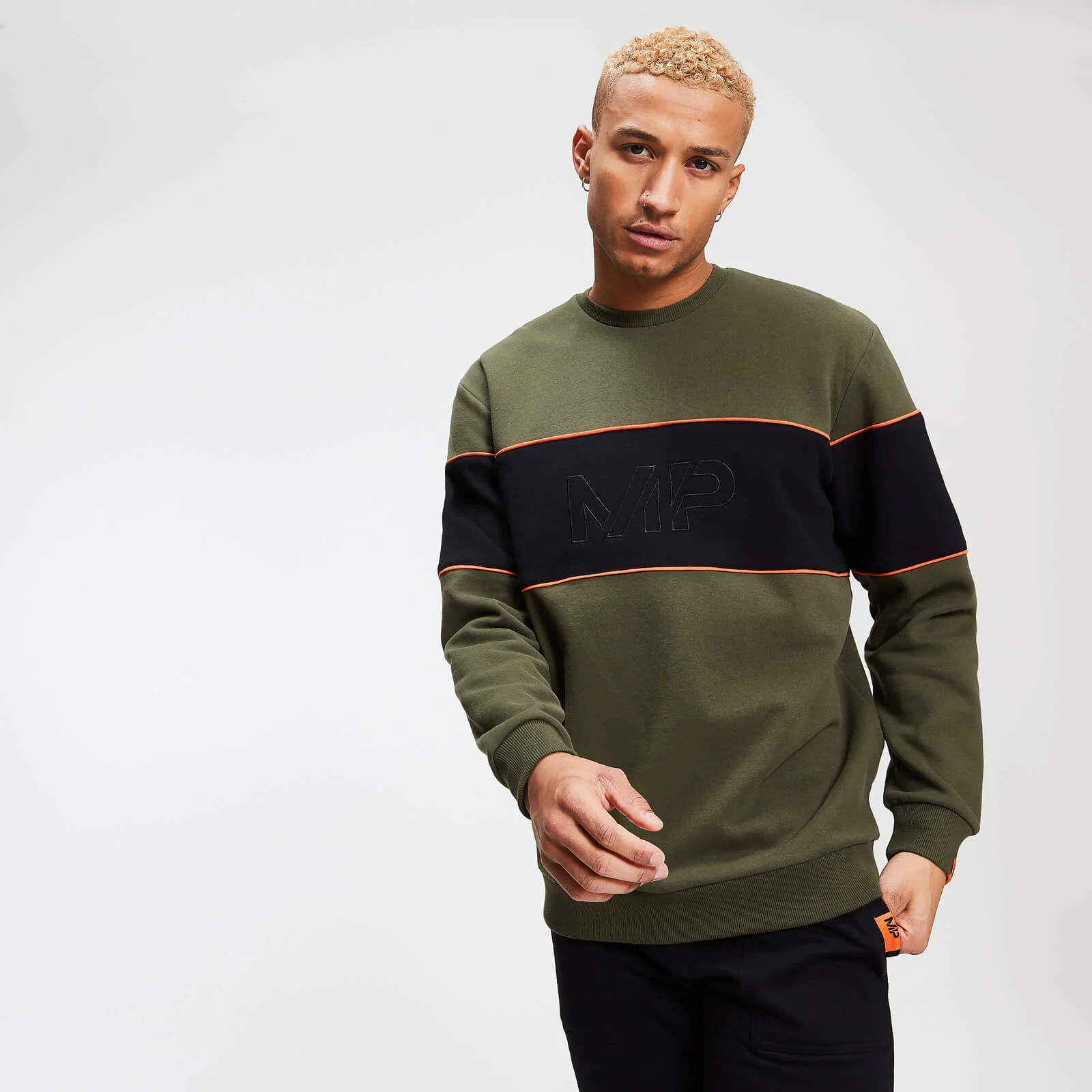 MP Men's Rest Day Stripe Sweatshirt - Army Green - XS Bilde 1