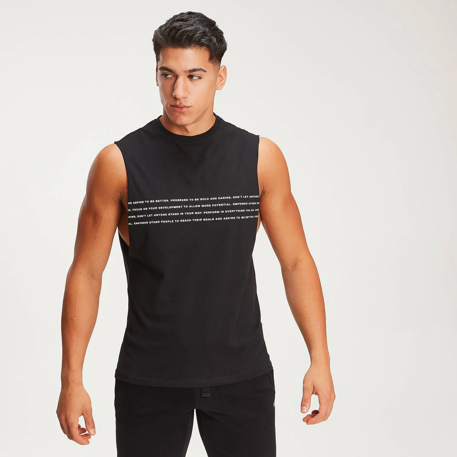 MP Men's Rest Day Slogan Drop Armhole Tank - Black - XS Bilde 1