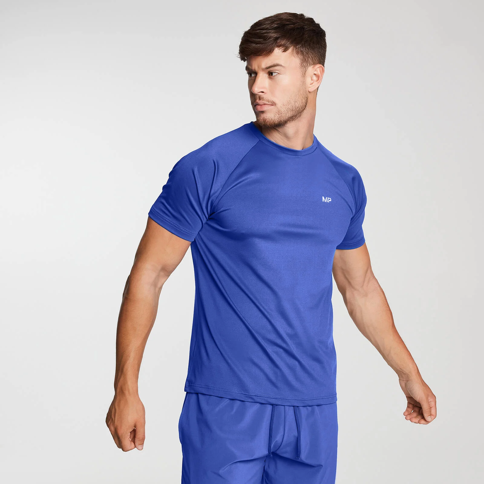 Men's Printed Kortermet trenings-T-skjorte – Kobolt - XS Bilde 1