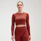 MP Women's Shape Seamless Ultra Langermet kort topp – Brent rød