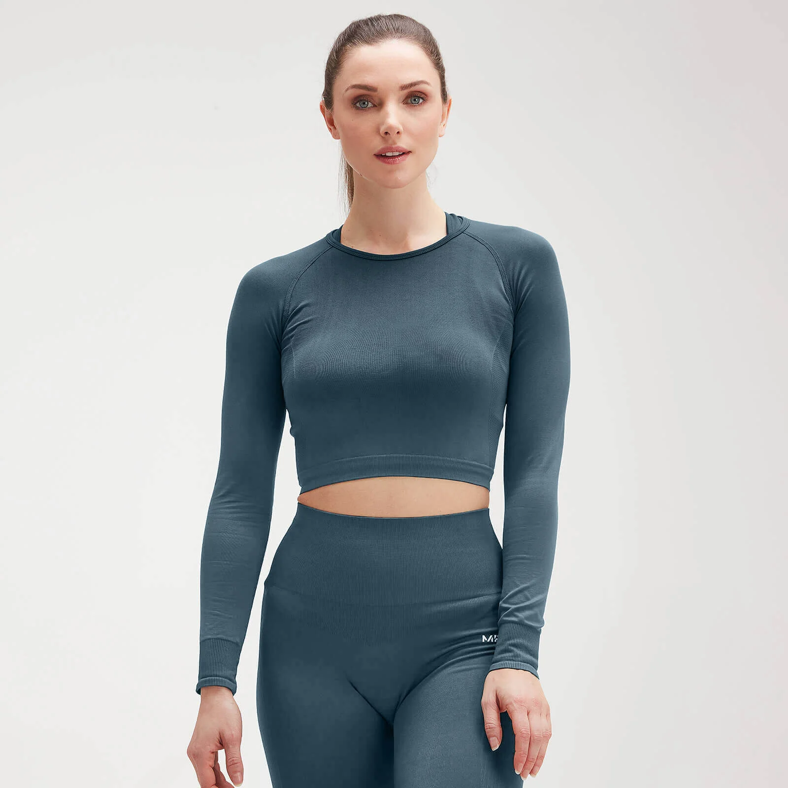 MP Women's Shape Seamless Ultra Langermet kort topp – Dyp blå - XXS Bilde 1