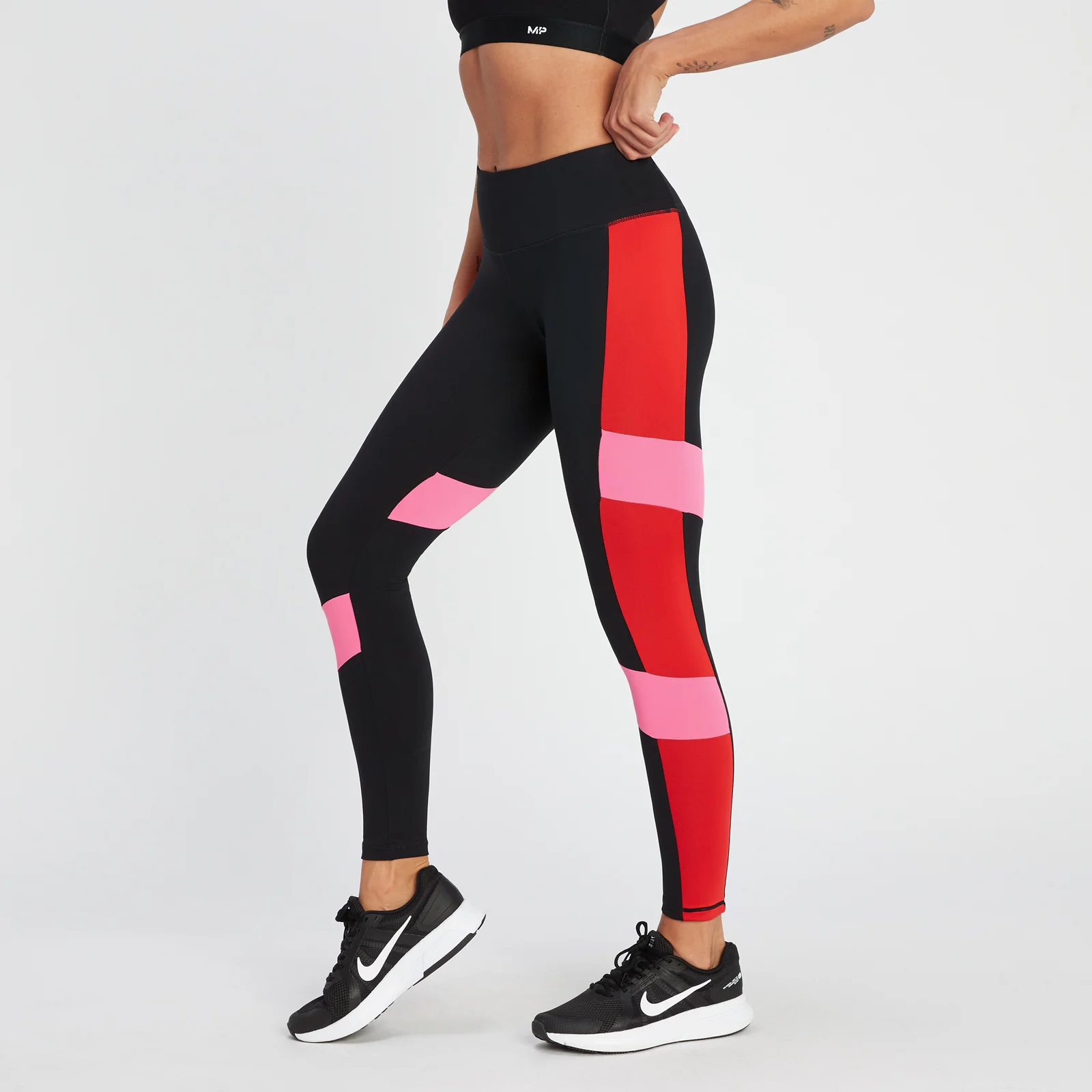 MP Women's Power Colour Block Leggings - Black/Danger - XS Bilde 1