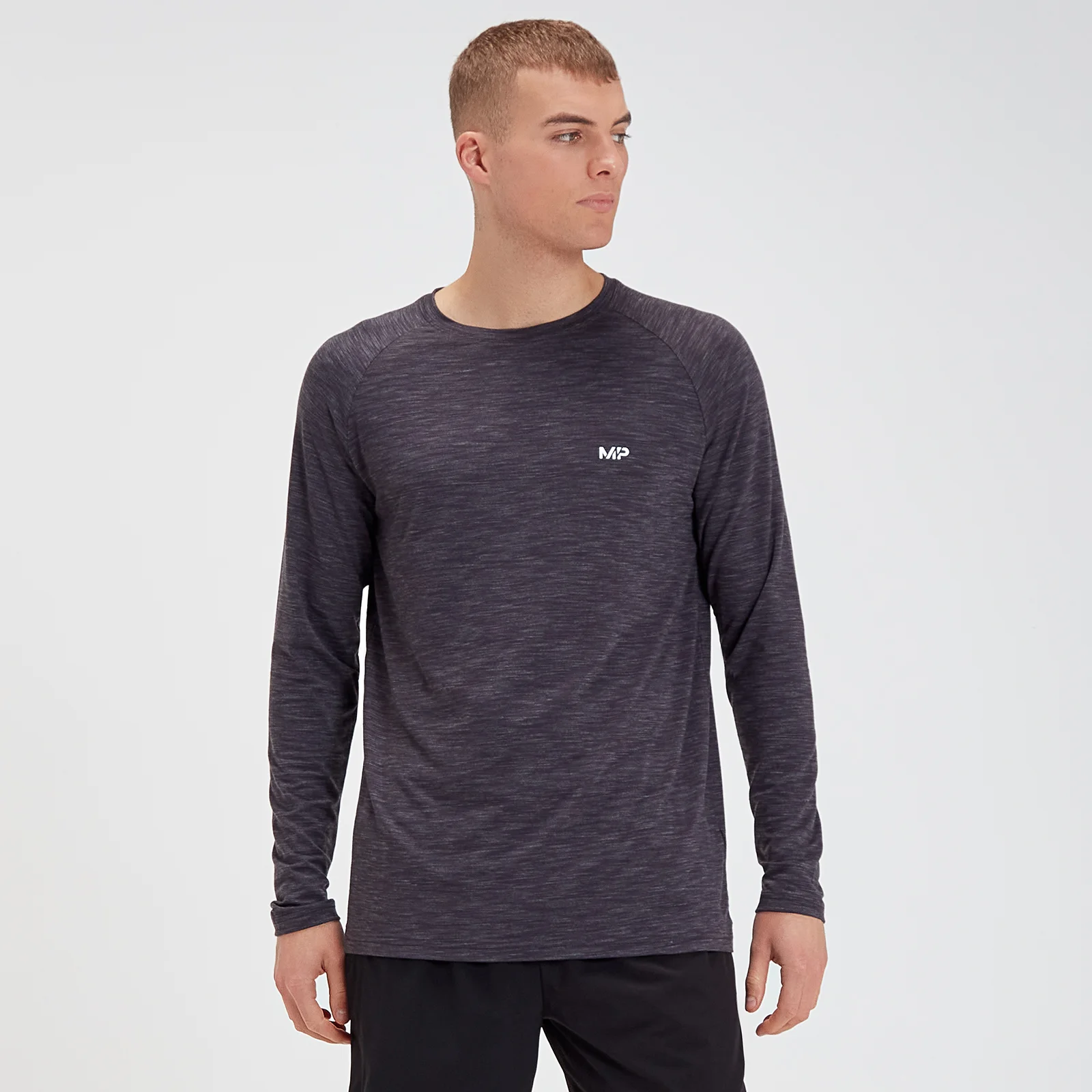 MP Men's Performance Long-Sleeve T-Shirt - Black Marl - XS Bilde 1