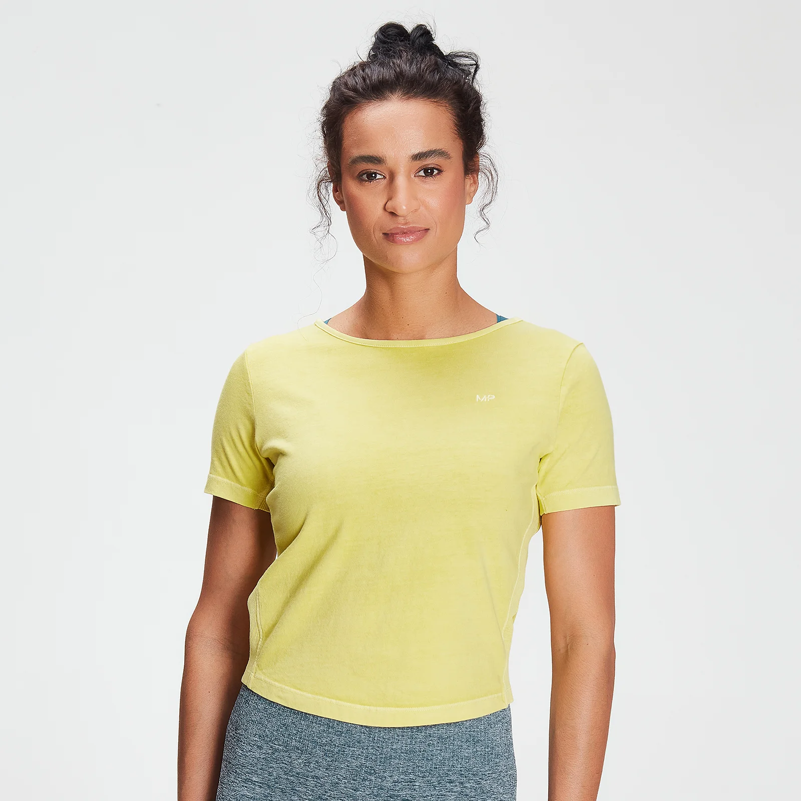 MP Women's Training Washed Tie Back T-shirt - Washed Yellow - XXS Bilde 1