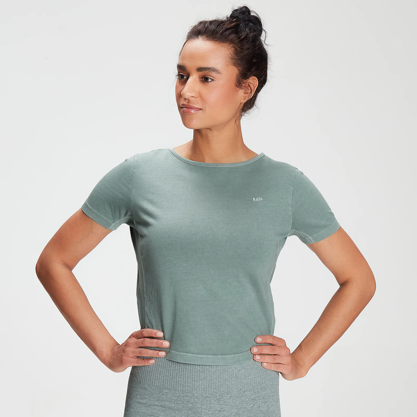 MP Women's Training Washed Tie Back T-shirt - Washed Green - XXS Bilde 1