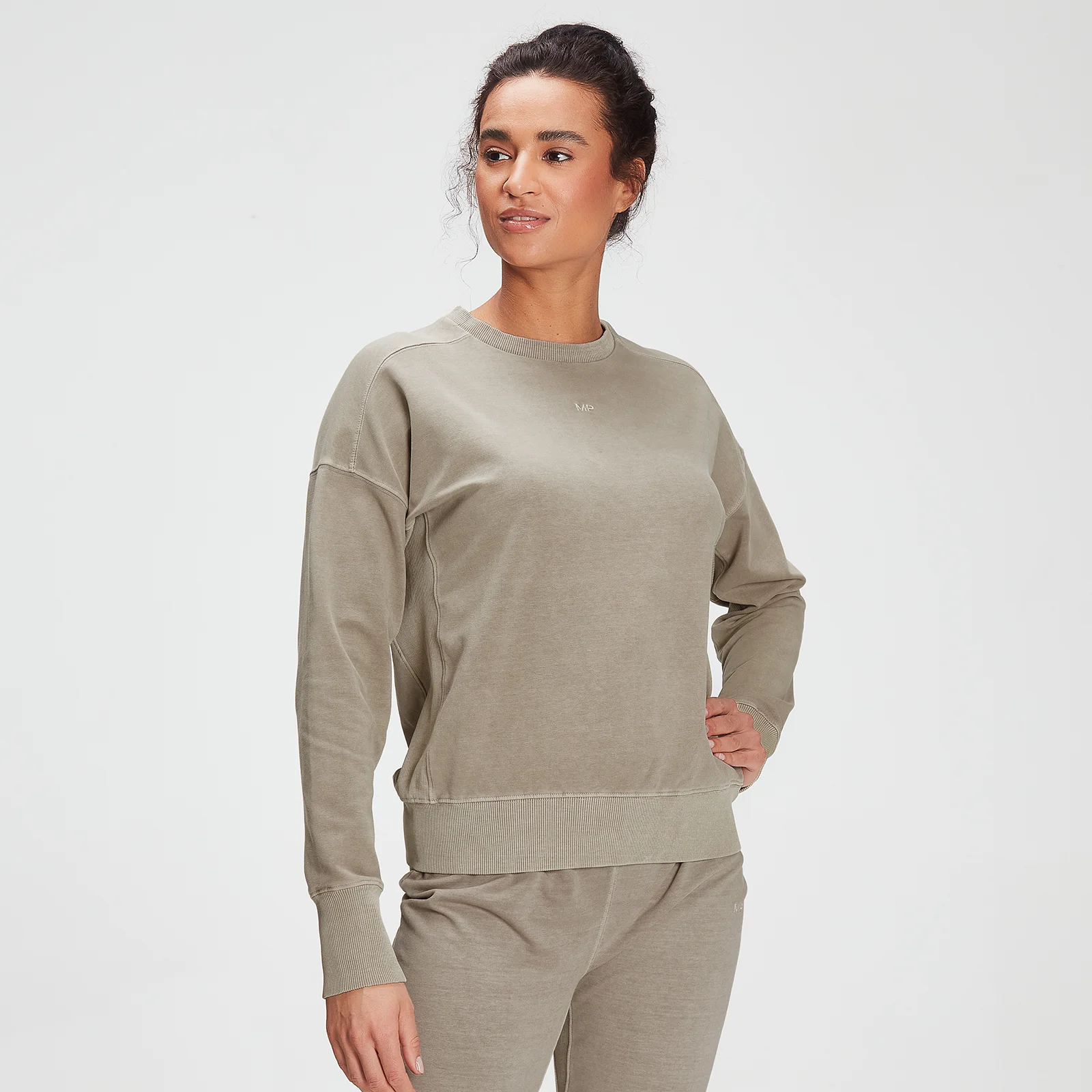 MP Women's Training Washed Crew Sweat - Taupe - XXS Bilde 1