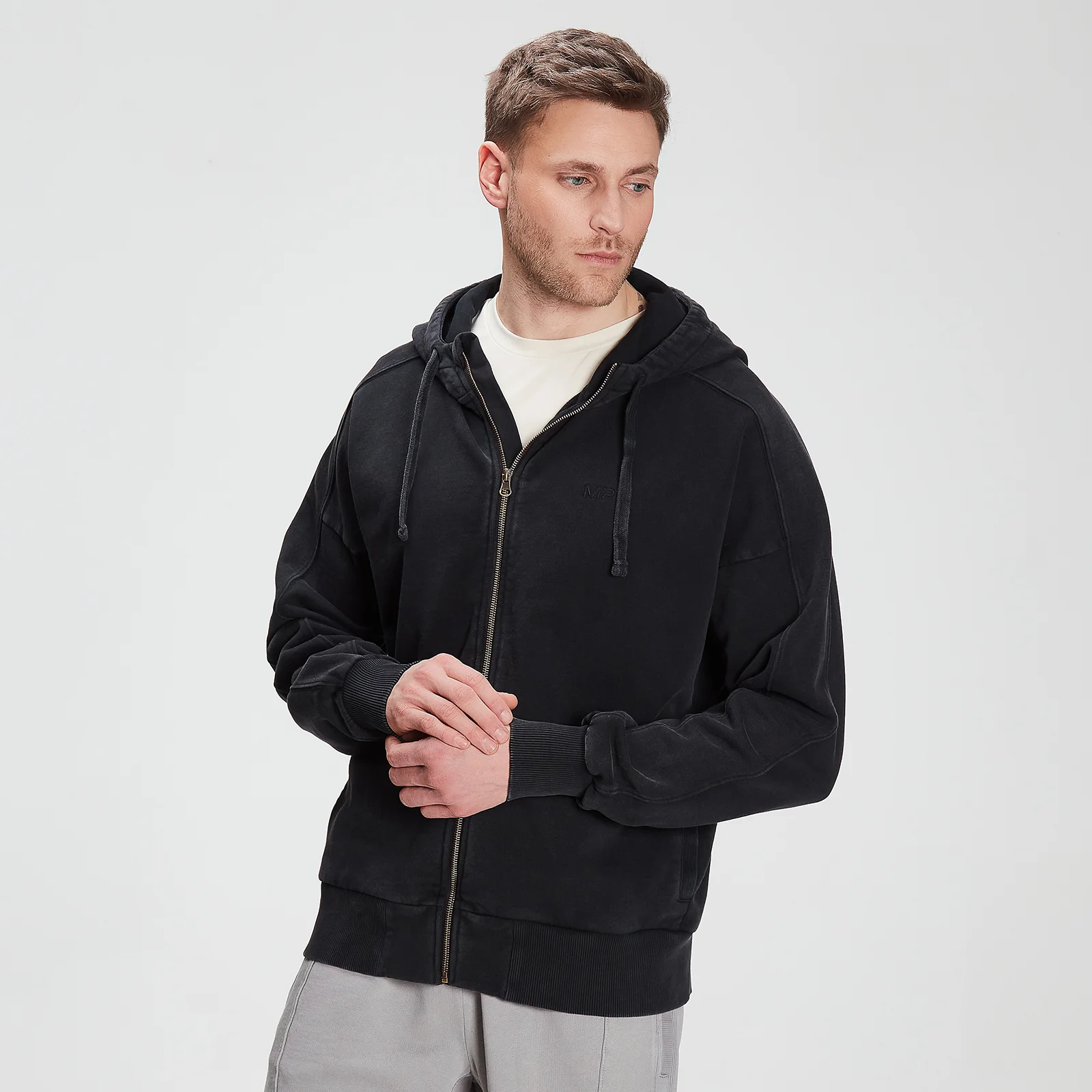 MP Men's Training Zip Through Hoodie - Black - XXS Bilde 1