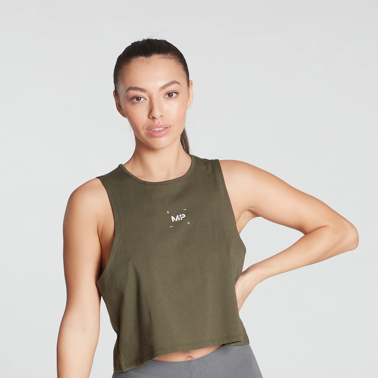 MP Women's Central Graphic Reach Vest - Dark Olive - XXS Bilde 1