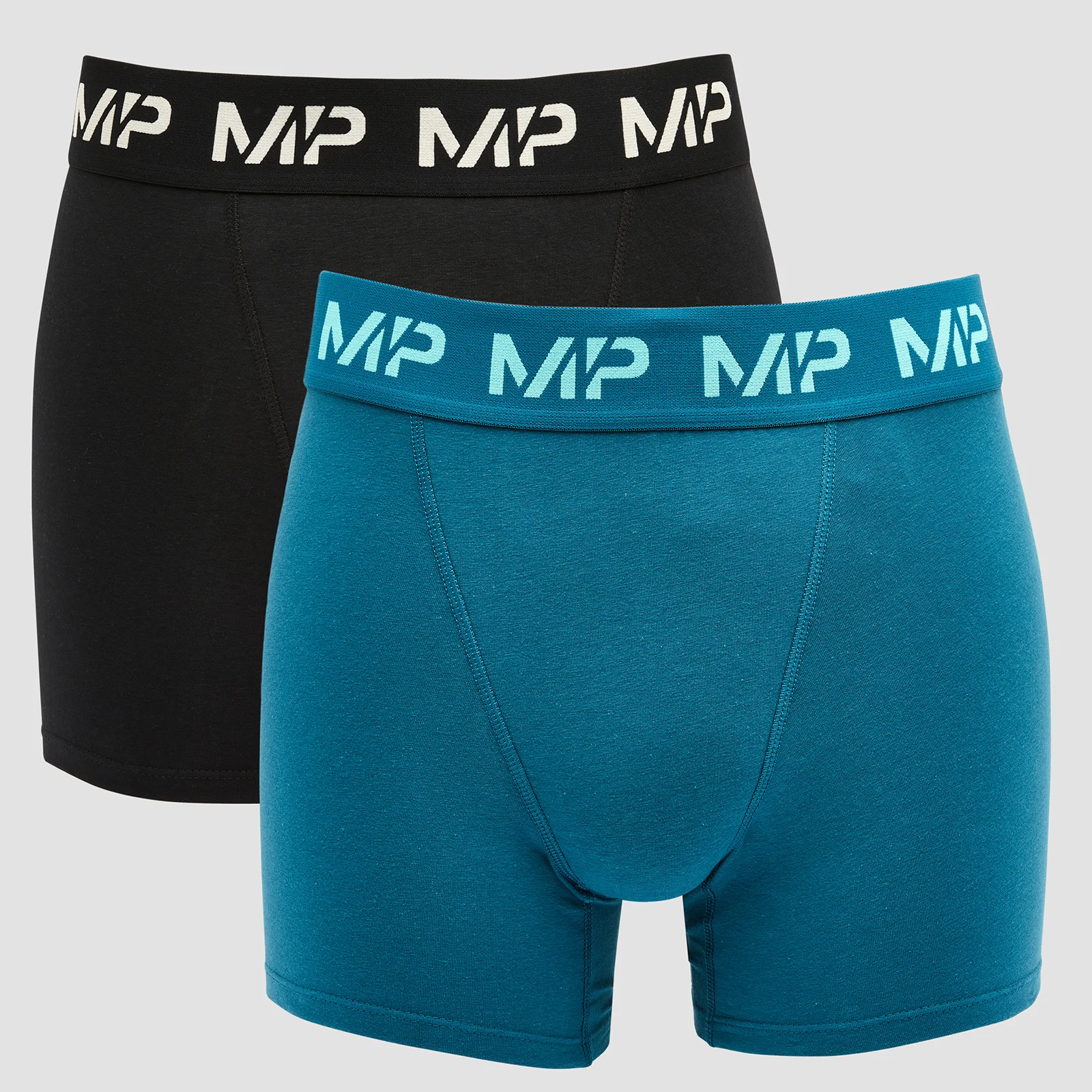 MP Men's Limited Edition Impact Essentials Boxers (2 Pack) - Black/Teal - XXS Bilde 1