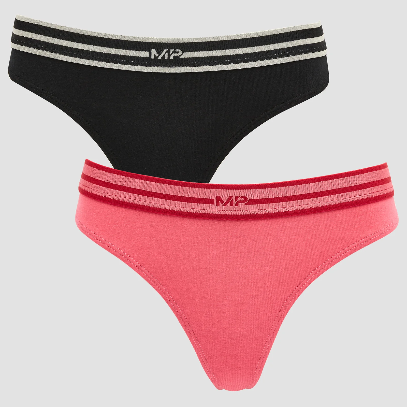 MP Women's Limited Edition Impact Essentials Thong (2 Pack) - Black/Pink - XXS Bilde 1