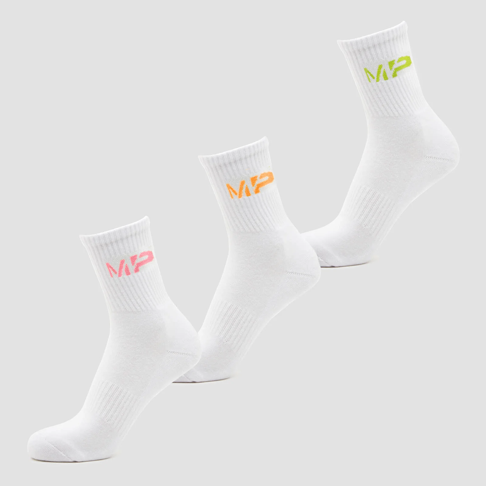 MP Men's Neon MP Logo Crew Socks (3 Pack) Orange/Lime/Rose - UK 6-8 Bilde 1