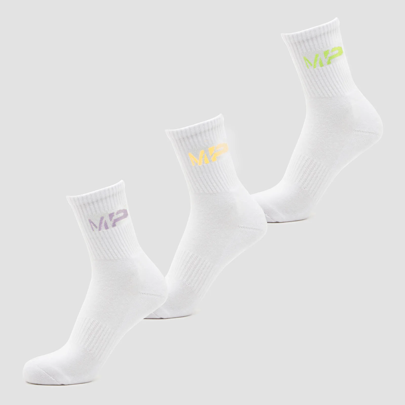 MP Women's Neon MP Logo Crew Socks (3 Pack) Butterfly/Banana/Lavender - UK 3-6 Bilde 1