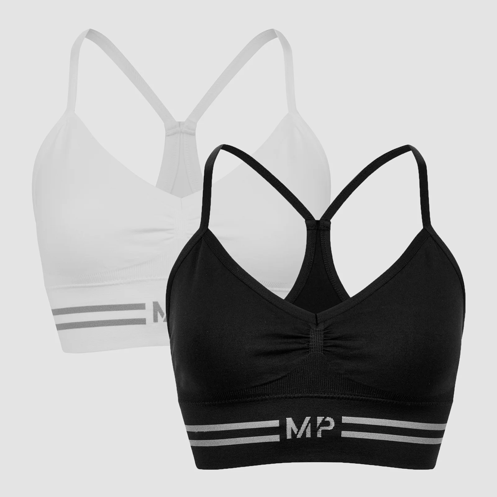MP Women's Seamless Bralette - Black/White (2 Pack) - XXS Bilde 1