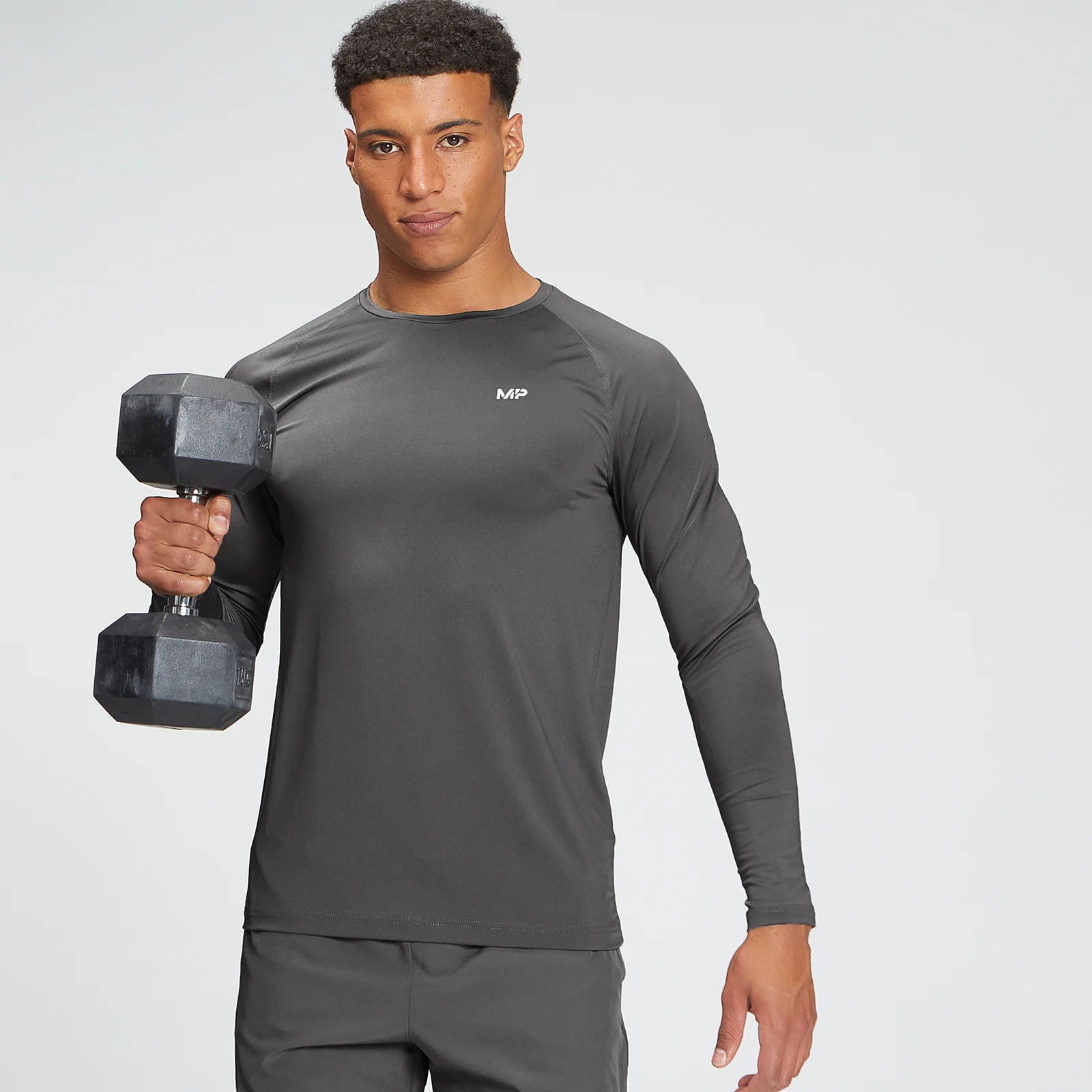MP Men's Tempo Graphic Long Sleeve Top - Carbon - XXS Bilde 1