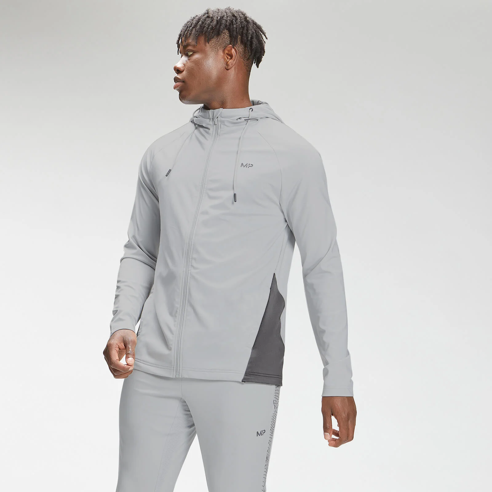 MP Men's Tempo Zip Through Hoodie - Chrome - XXS Bilde 1