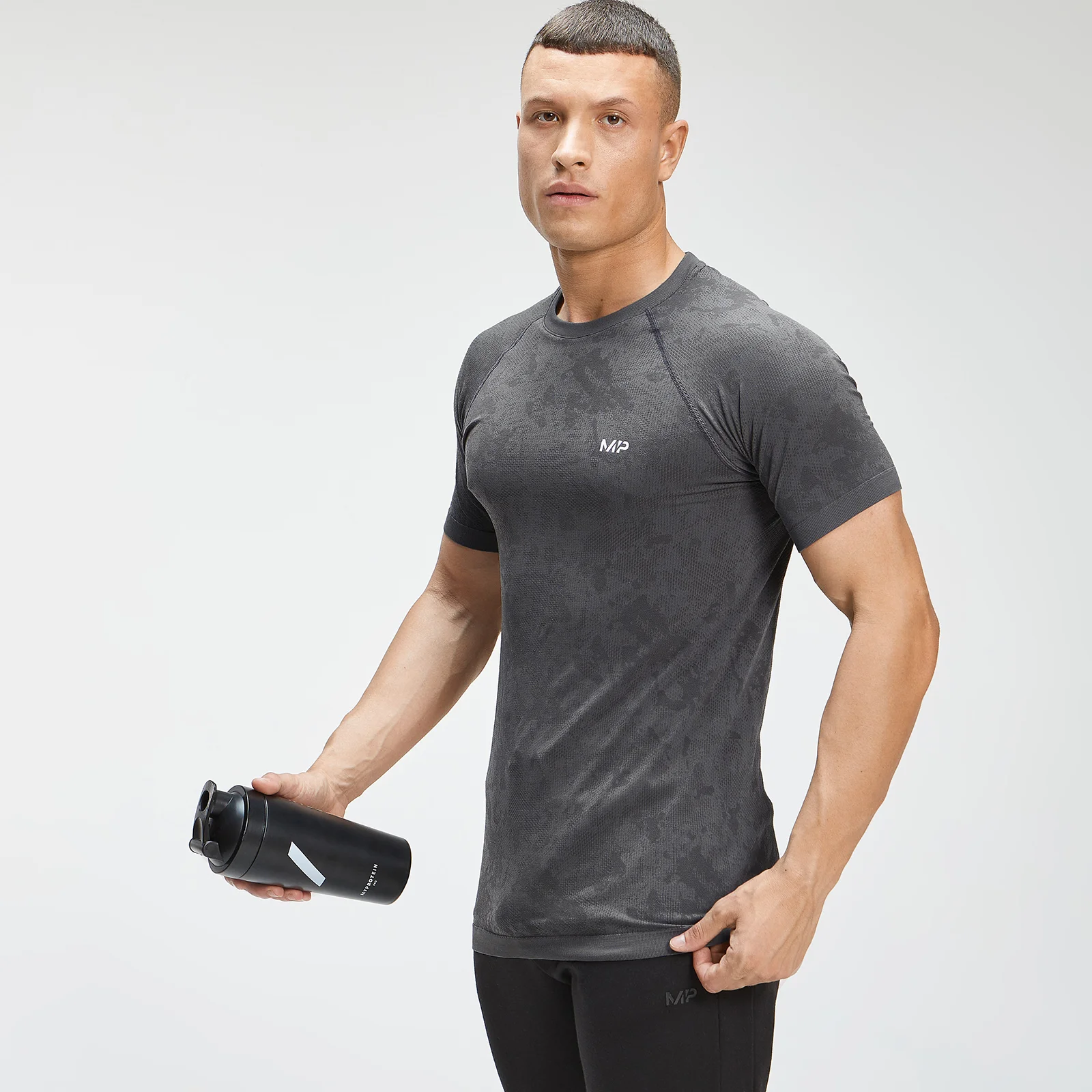 MP Men's Seamless Graphic Short Sleeve T-Shirt - Carbon - XXS Bilde 1