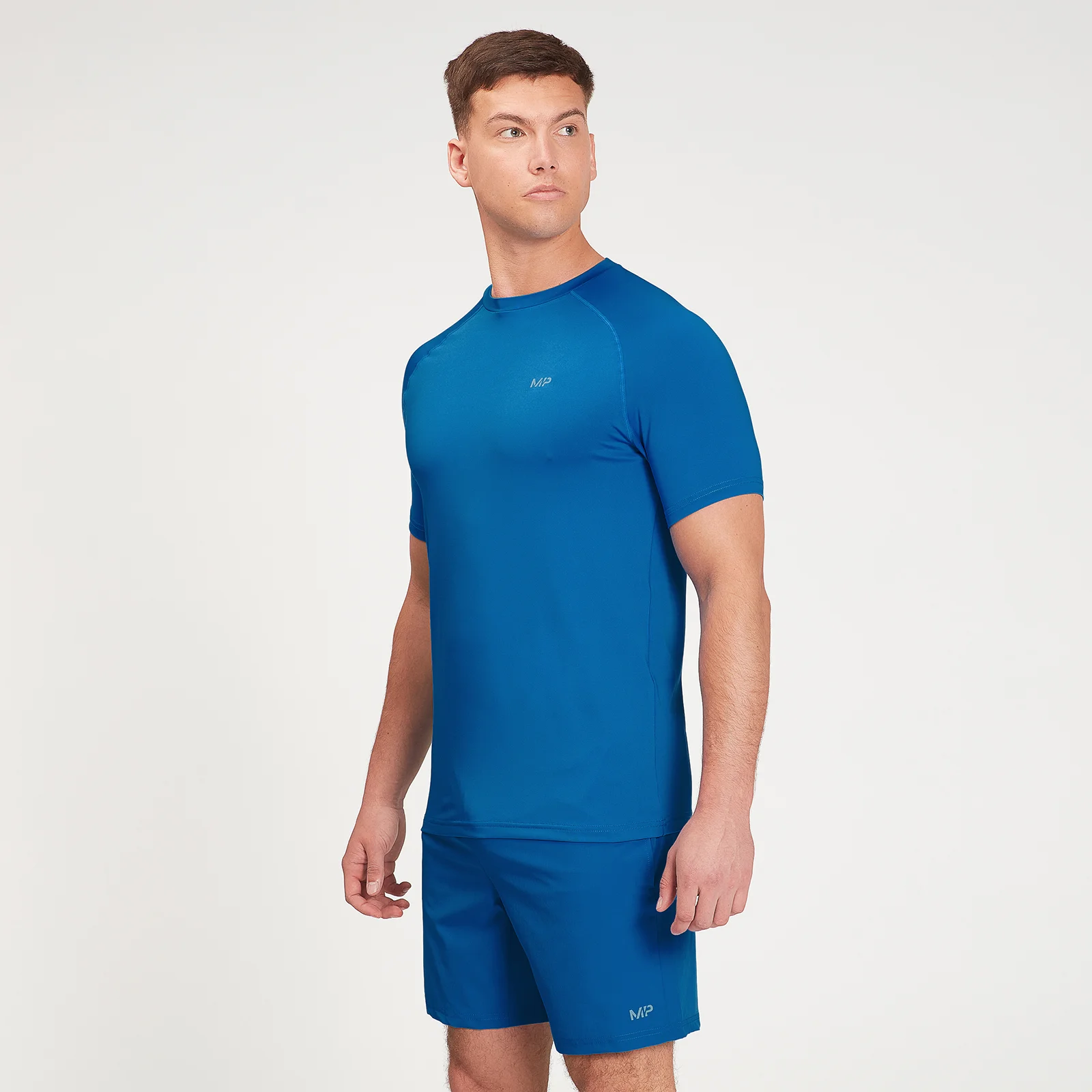 MP Men's Graphic Running Short Sleeve T-Shirt - True Blue - XXS Bilde 1