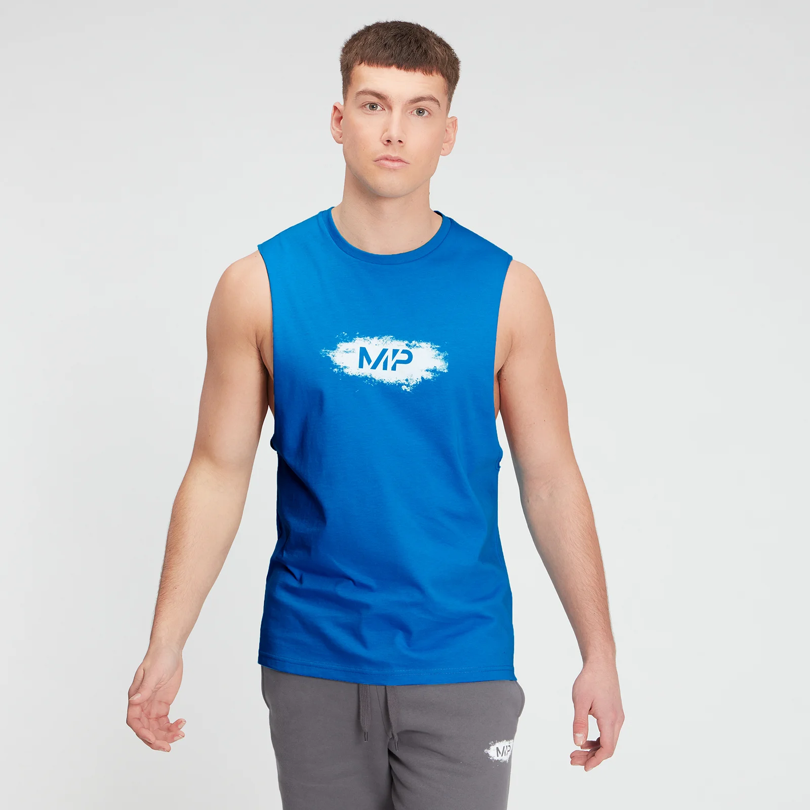 MP Men's Chalk Graphic Tank Top - Aqua - XXS Bilde 1