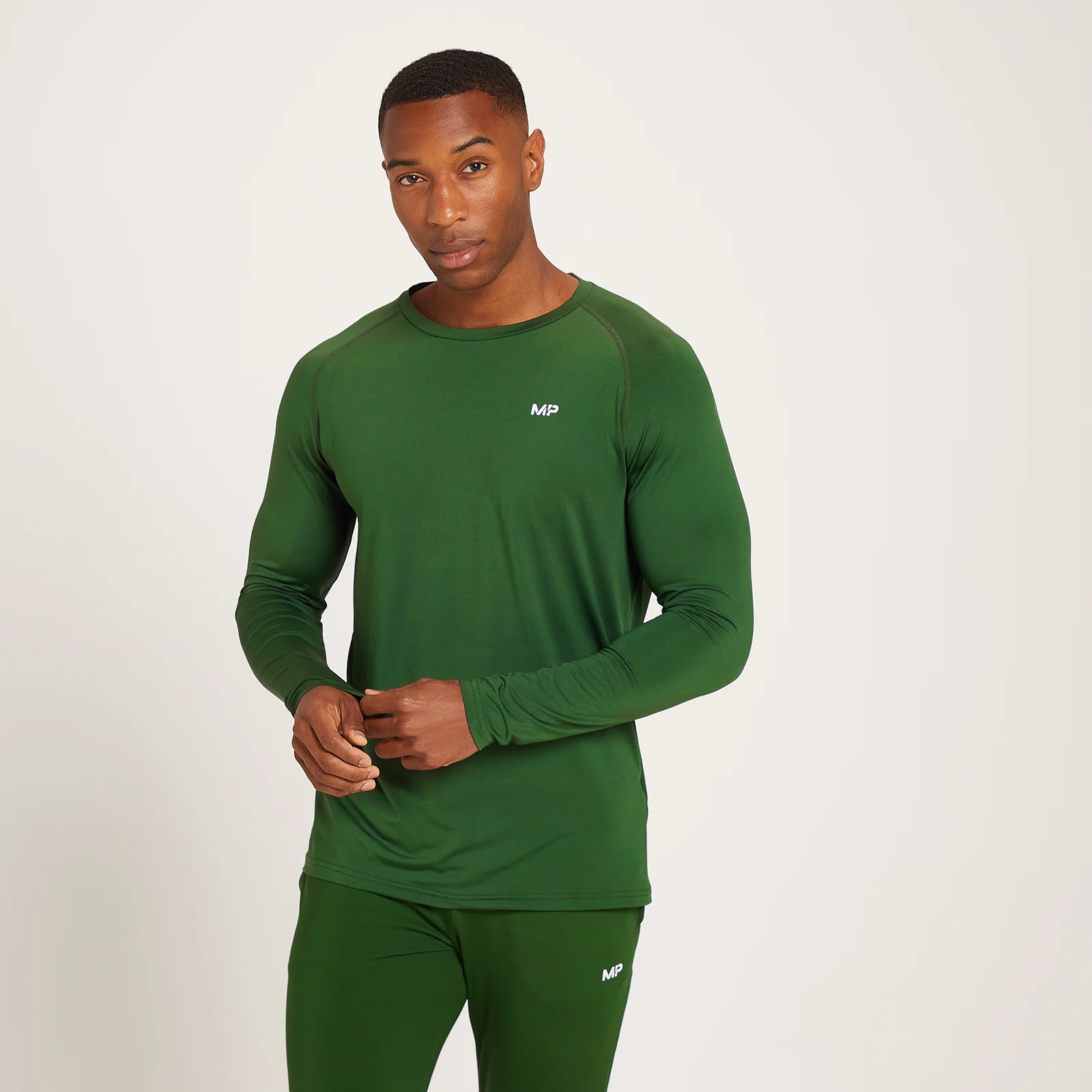 MP Men's Linear Mark Graphic Training Long Sleeve T-Shirt - Dark Green - XXS Bilde 1