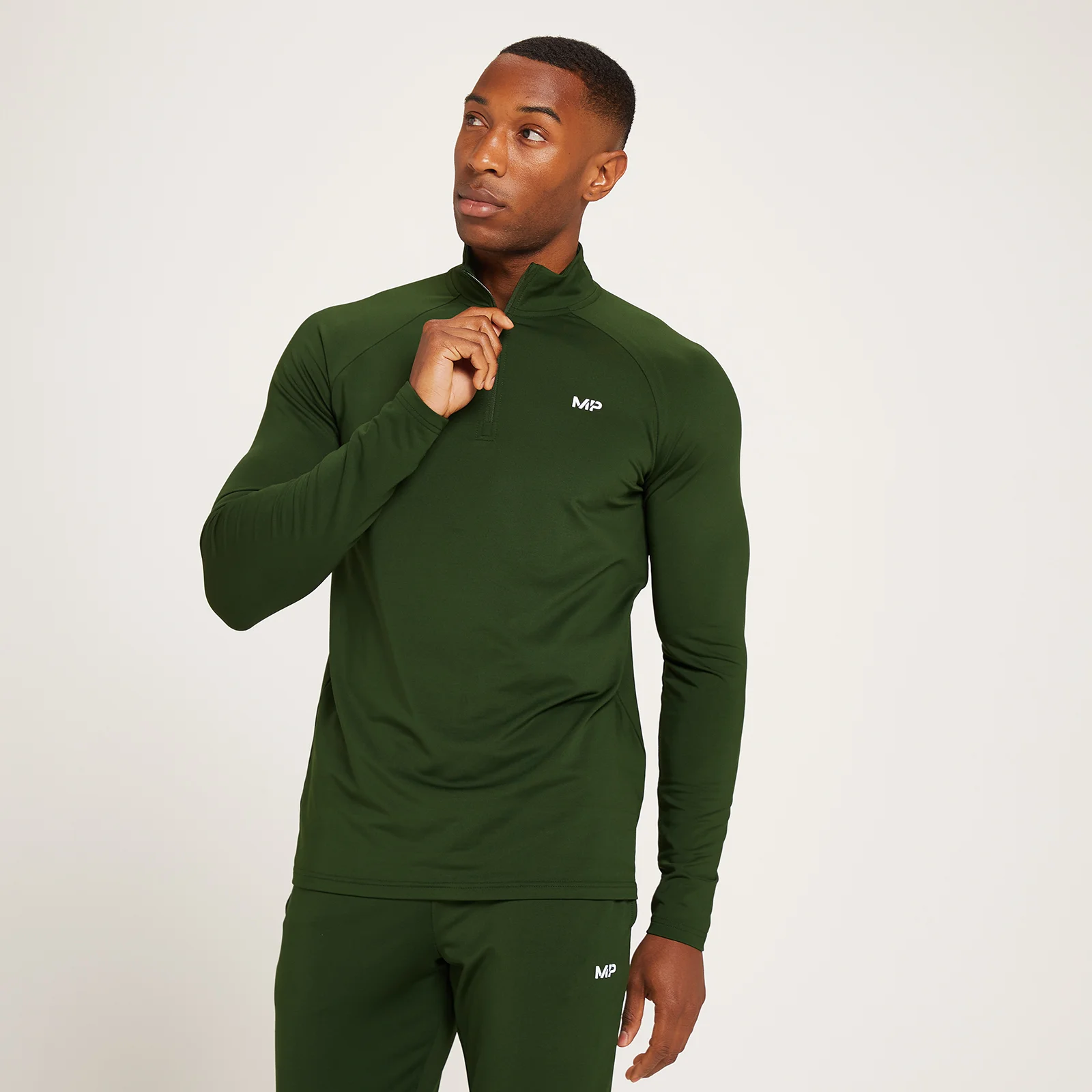 MP Men's Linear Mark Graphic Training 1/4 Zip - Dark Green - XXS Bilde 1