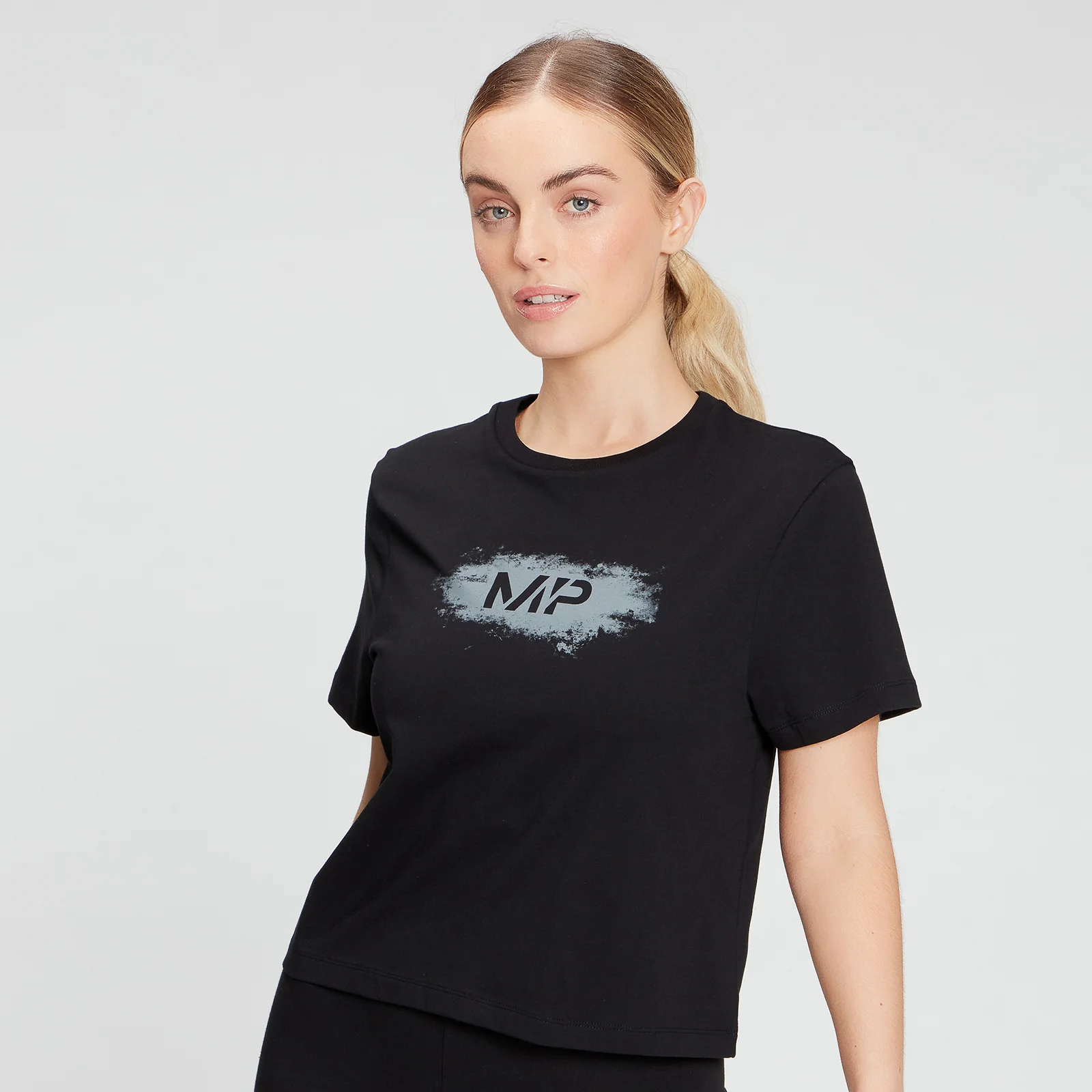 MP Women's Chalk Graphic Crop T-Shirt - Black - XXS Bilde 1
