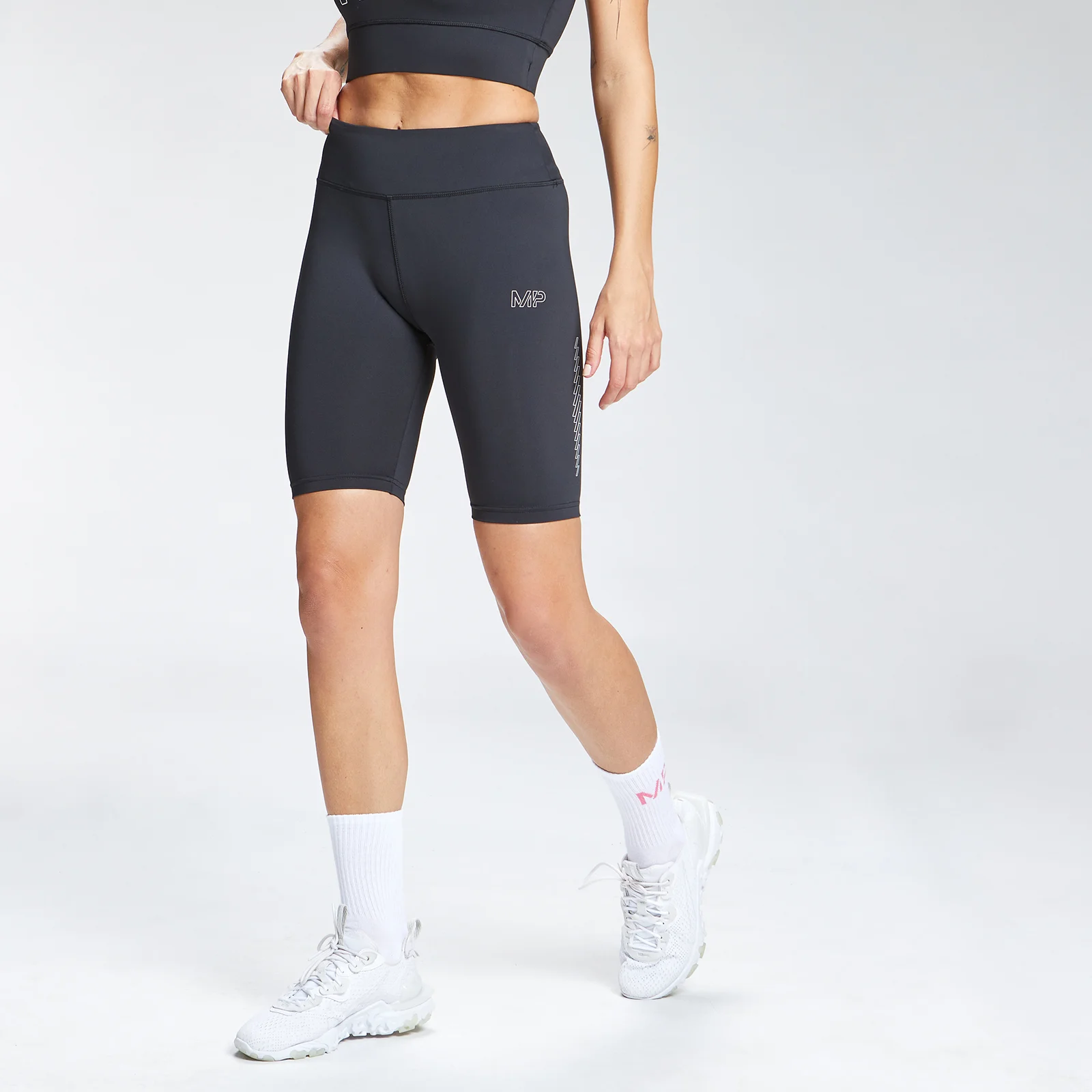 MP Women's Repeat Mark Graphic Training Cycling Shorts - Black - XXS Bilde 1