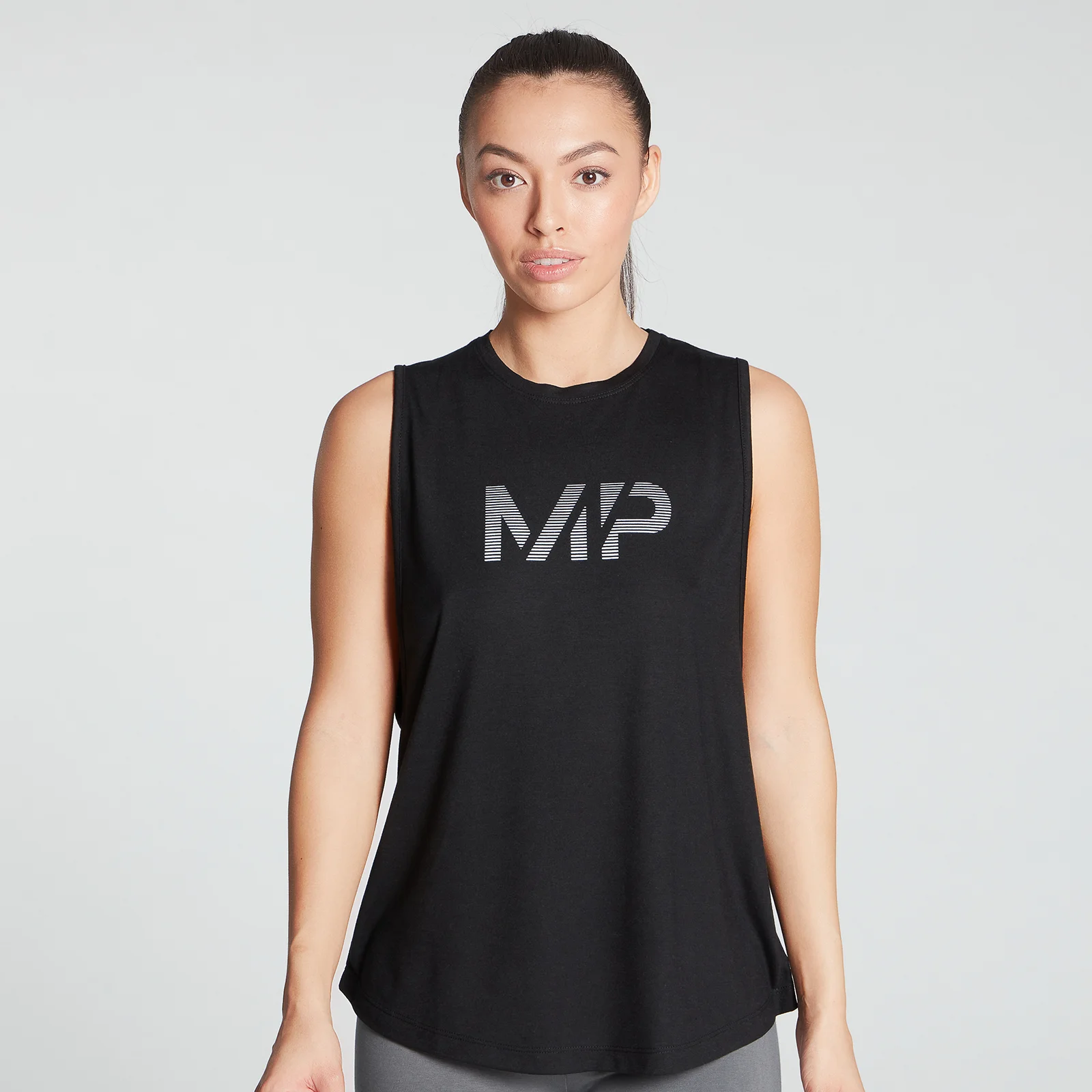 MP Women's Gradient Line Graphic Drop Armhole Vest - Black - XXS Bilde 1