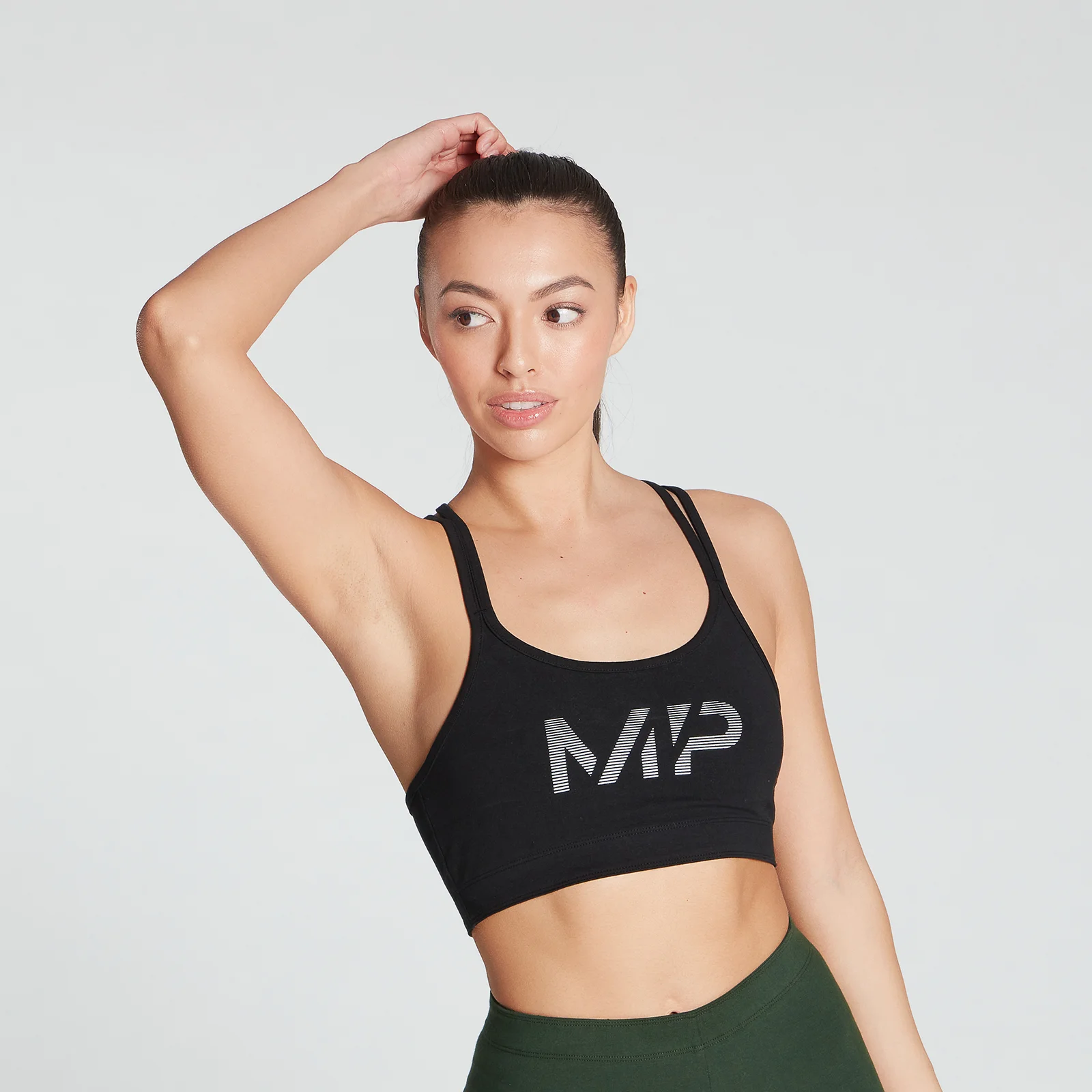 MP Women's Gradient Line Graphic Sports Bra - Black - XXS Bilde 1