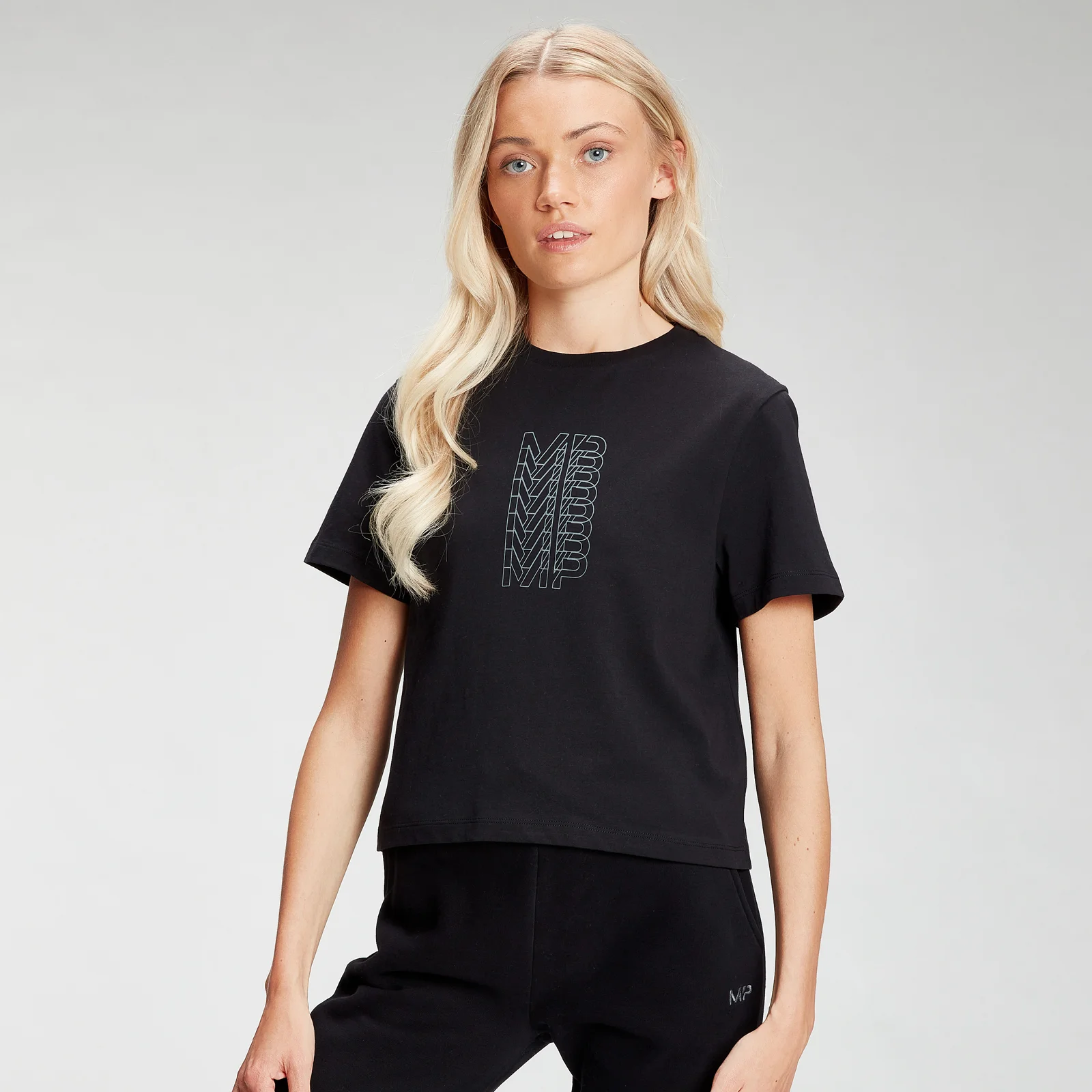 MP Women's Repeat MP Crop T-Shirt - Black - XXS Bilde 1