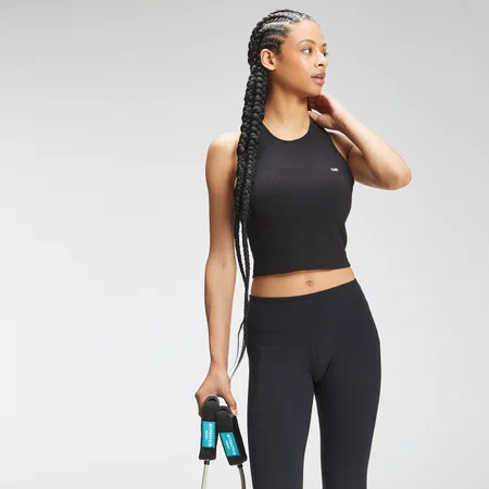MP Women's Rest Day Cropped Rib Vest - Black
