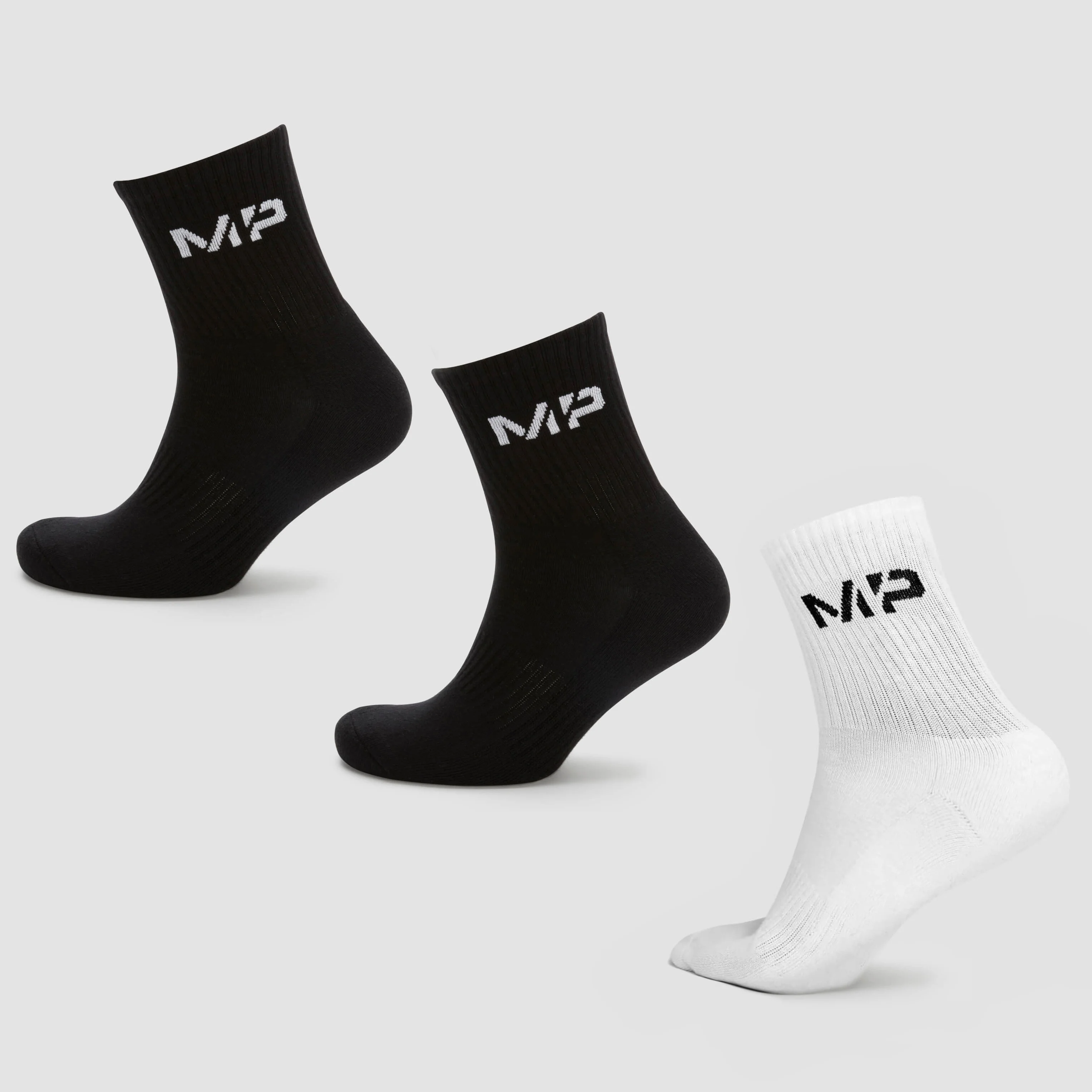MP Women's Crew Socks (3 Pack) - Black/White - UK 3-6 Bilde 1