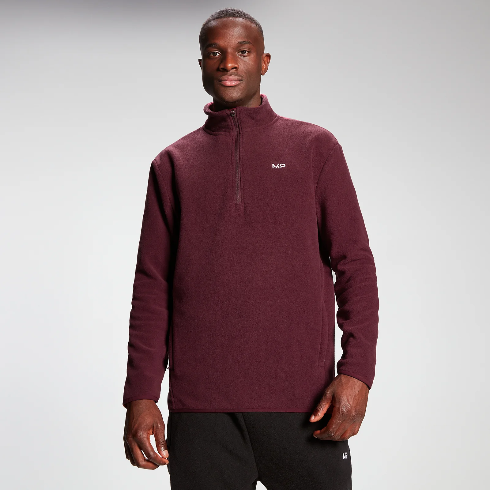 MP Men's Rest Day Fleece 1/4 Zip - Merlot - XXS Bilde 1