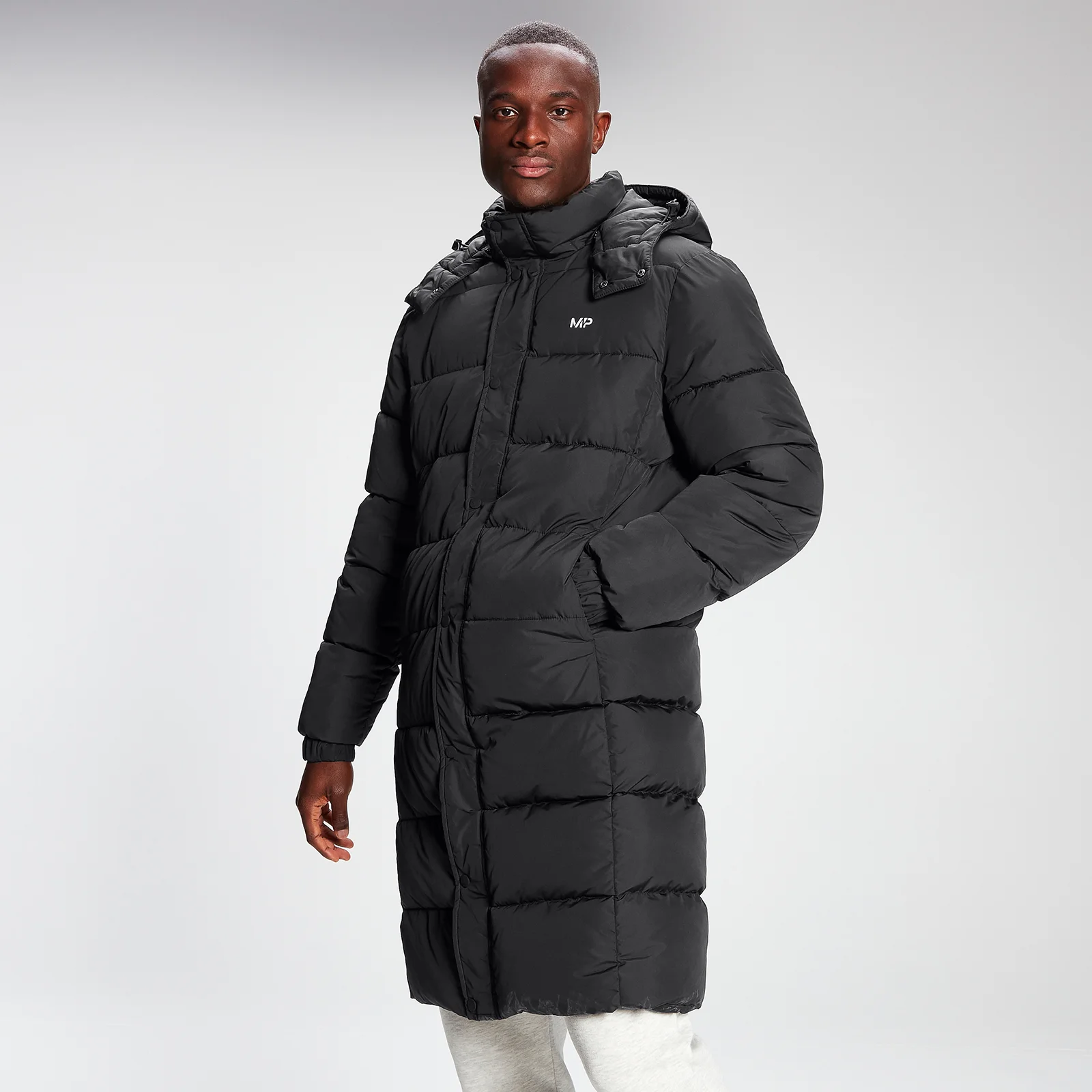MP Men's Long Puffer Jacket - Black - XXS Bilde 1