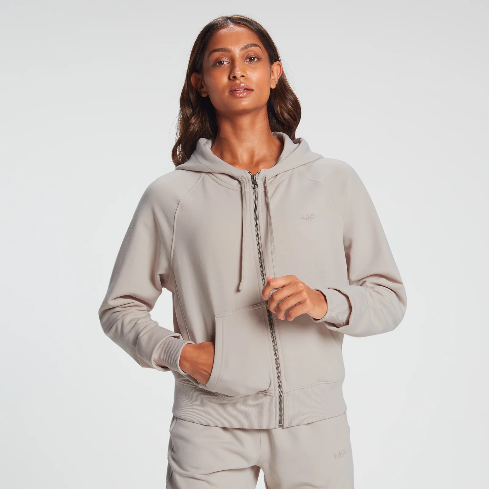 MP Women's Rest Day Zip Through Hoodie - Bone Grey - XXS Bilde 1