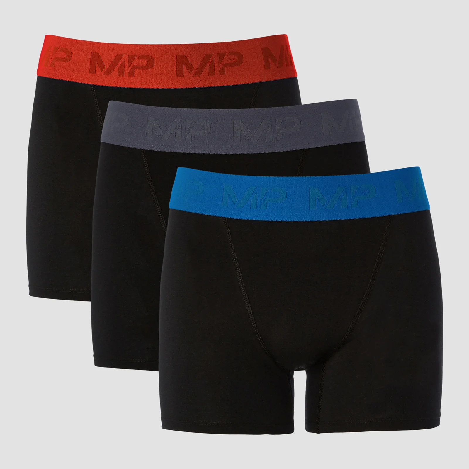 MP Men's Coloured Waistband Boxers (3 Pack) - Black/Graphite/True Blue/Fire - XXS Bilde 1