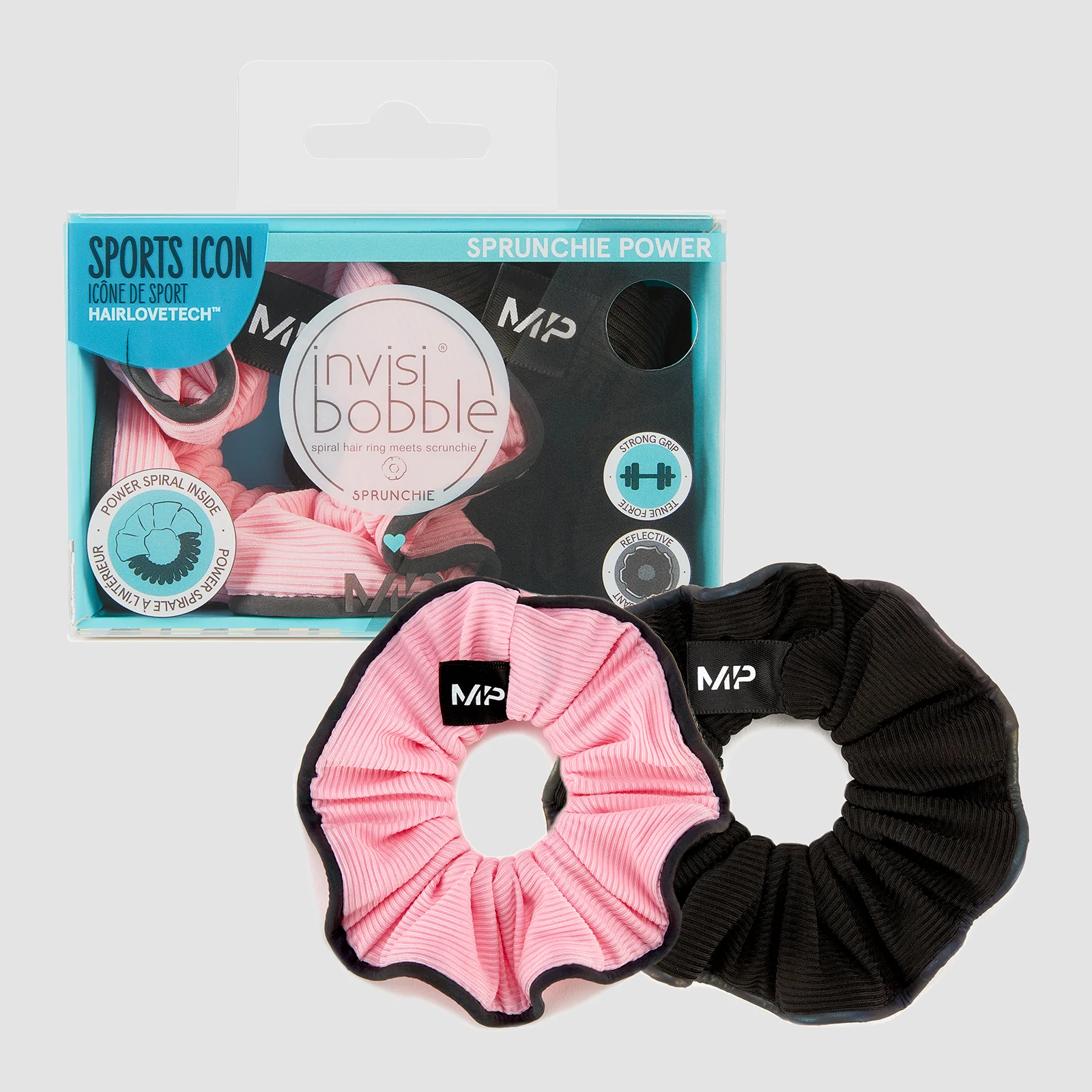 MP X Invisibobble® Reflective Power Sprunchie – Black/Pink - 2 PACK Bilde 1