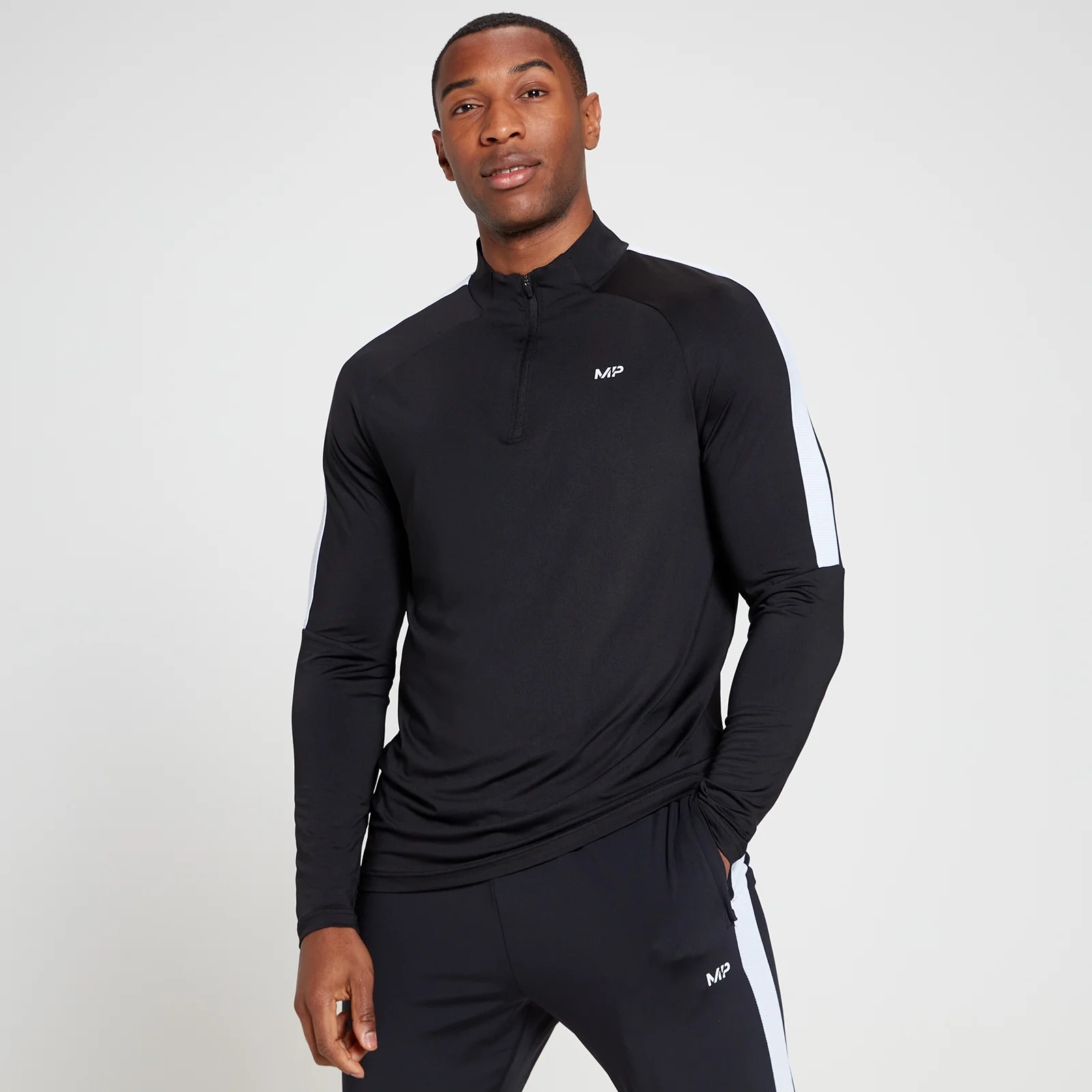 MP Men's Tempo 1/4 Zip Top - Black - XXS Bilde 1