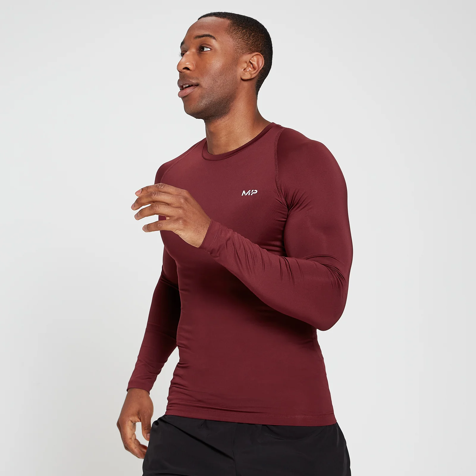 MP Men's Base Layer Long Sleeve Top - Merlot - XXS Bilde 1
