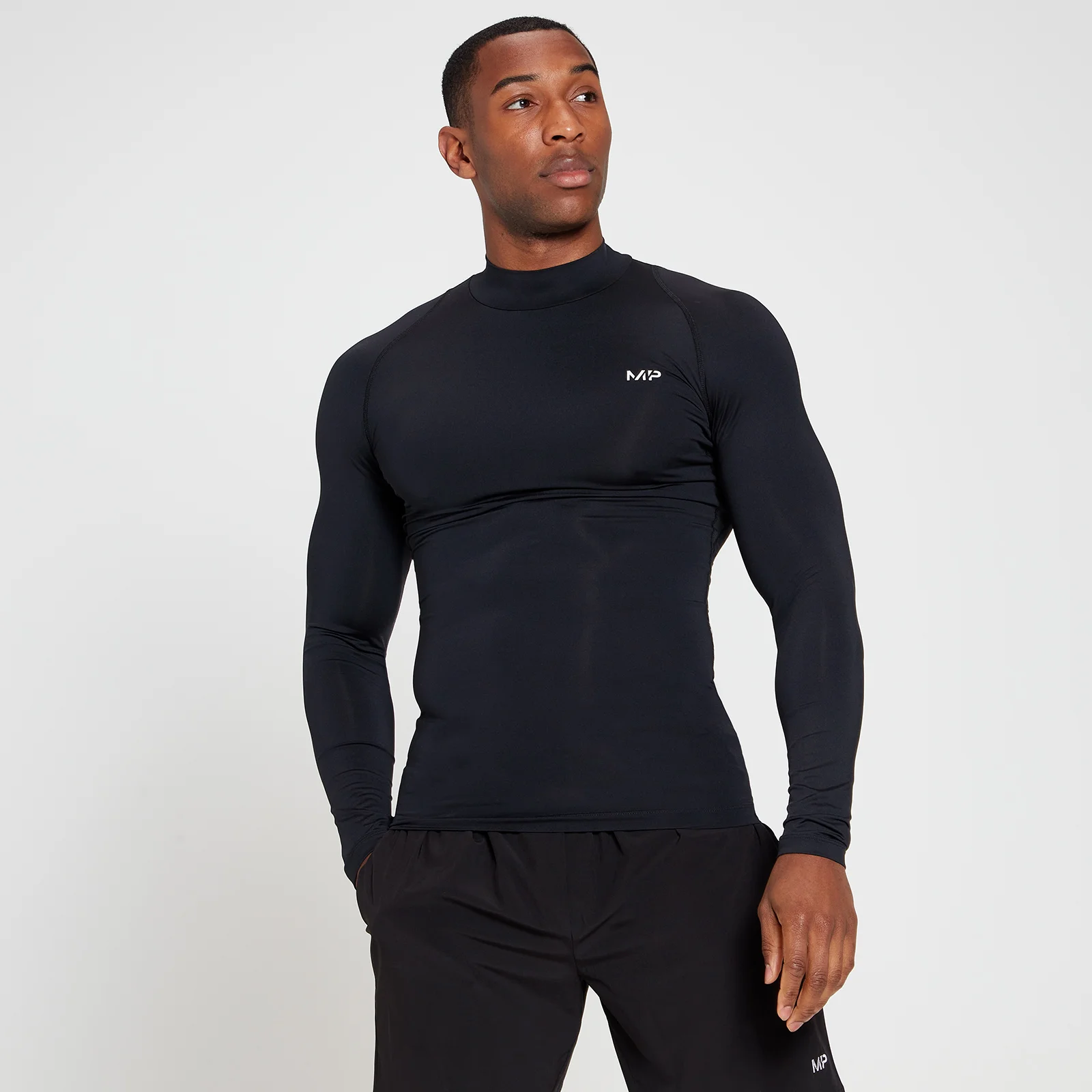 MP Men's Training Baselayer High Neck Long Sleeve Top - Black - XXS Bilde 1