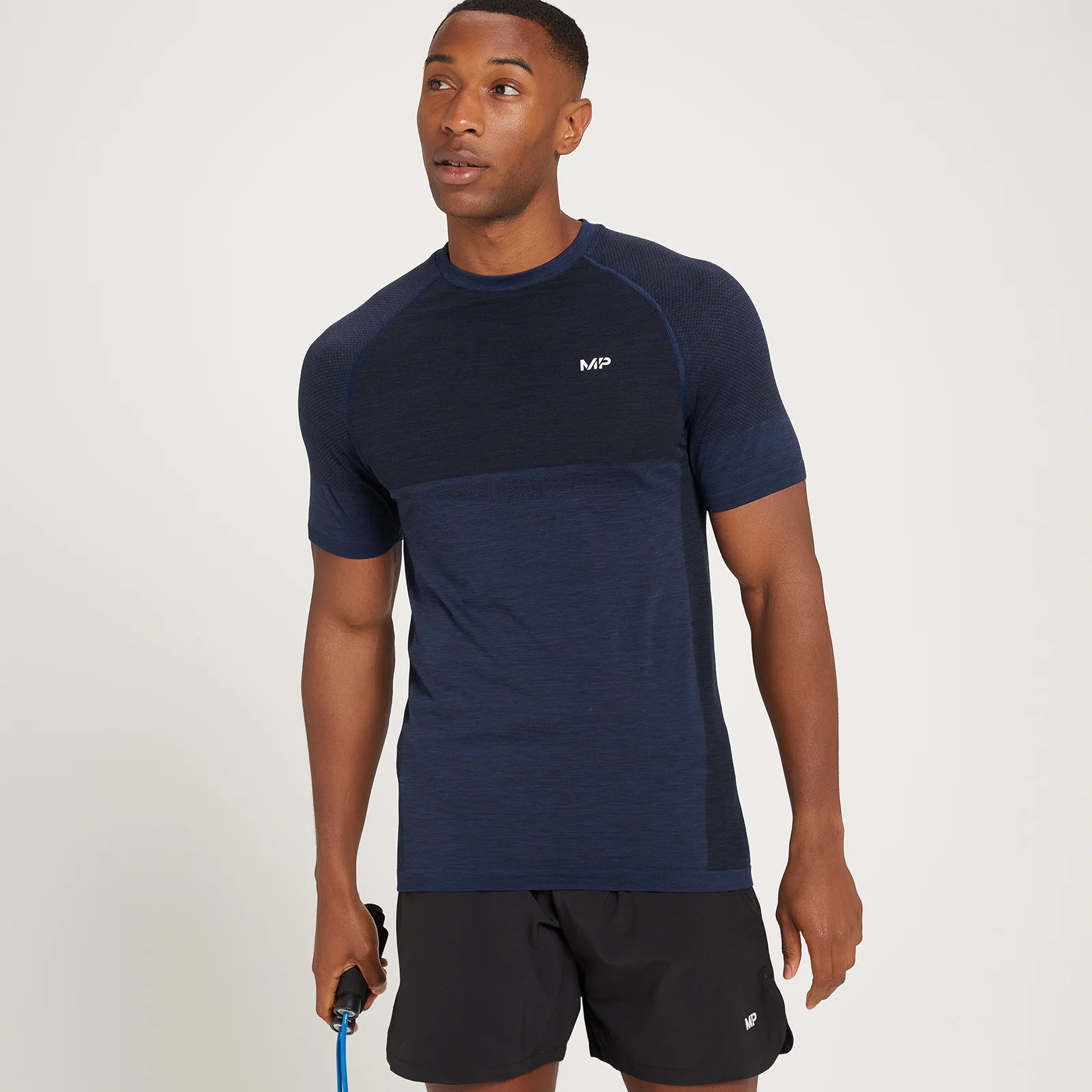MP Men's Seamless Short Sleeve T-Shirt - Deep Blue Marl - XS Bilde 1