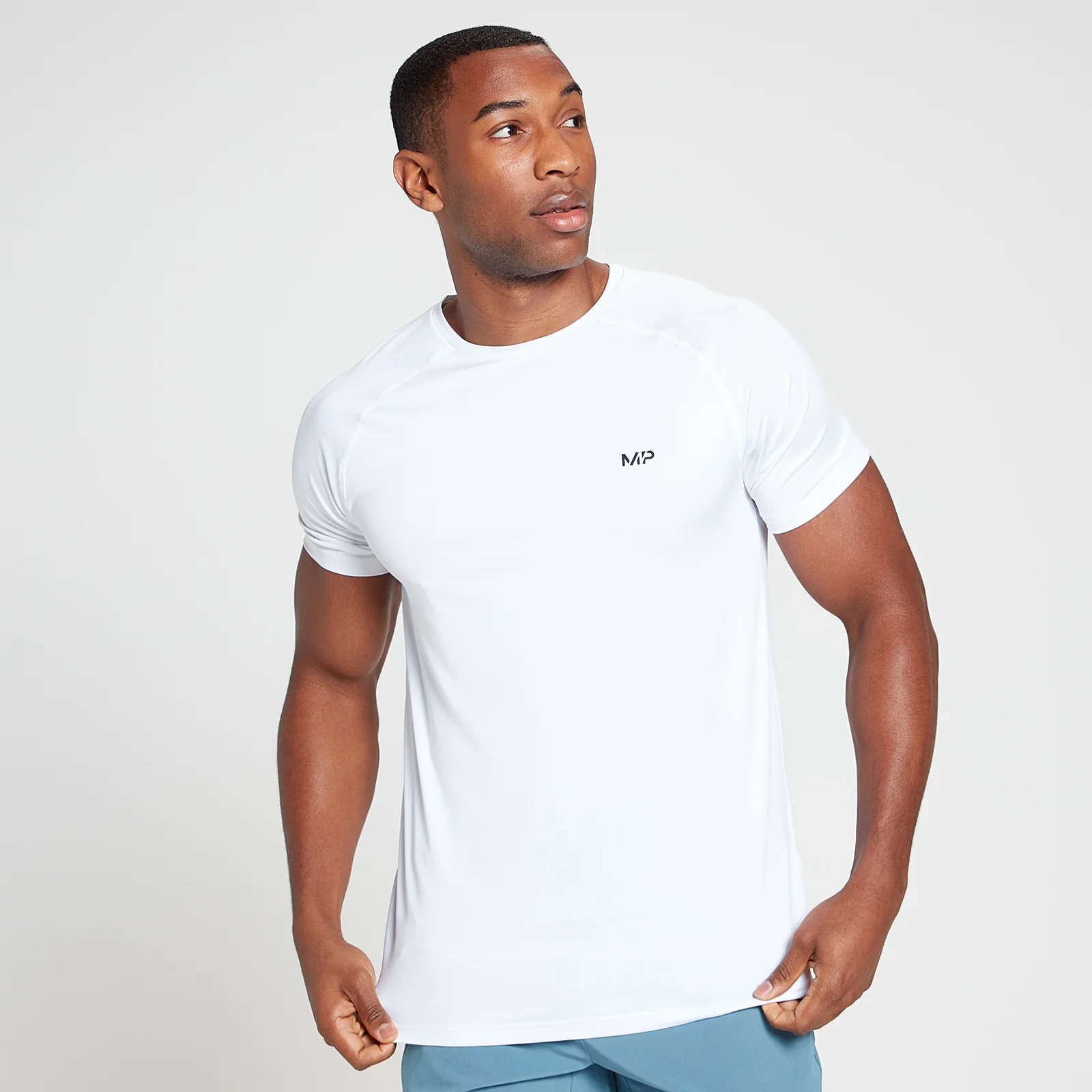 MP Men's Run Graphic Training Short Sleeve T-Shirt - White - XXS Bilde 1