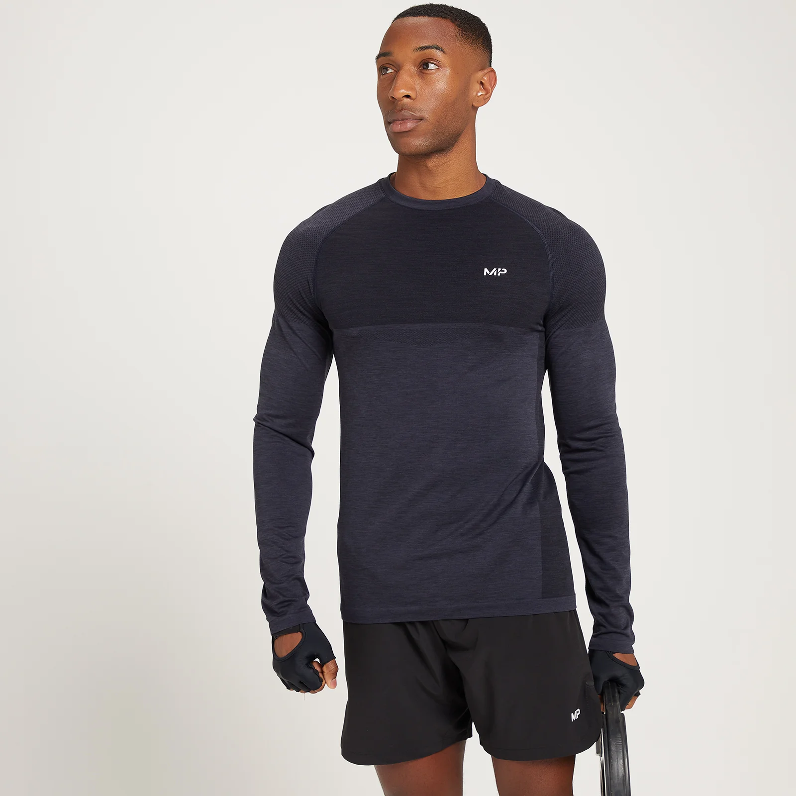 MP Men's Seamless Long Sleeve Top - Black Marl - XS Bilde 1
